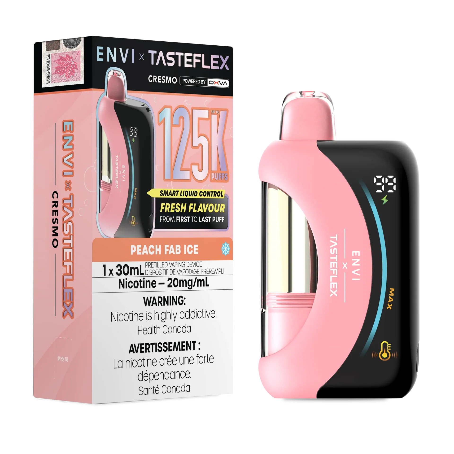 Peach Fab Ice Envi X Tasteflex (Cresmo) - Disposable 125K