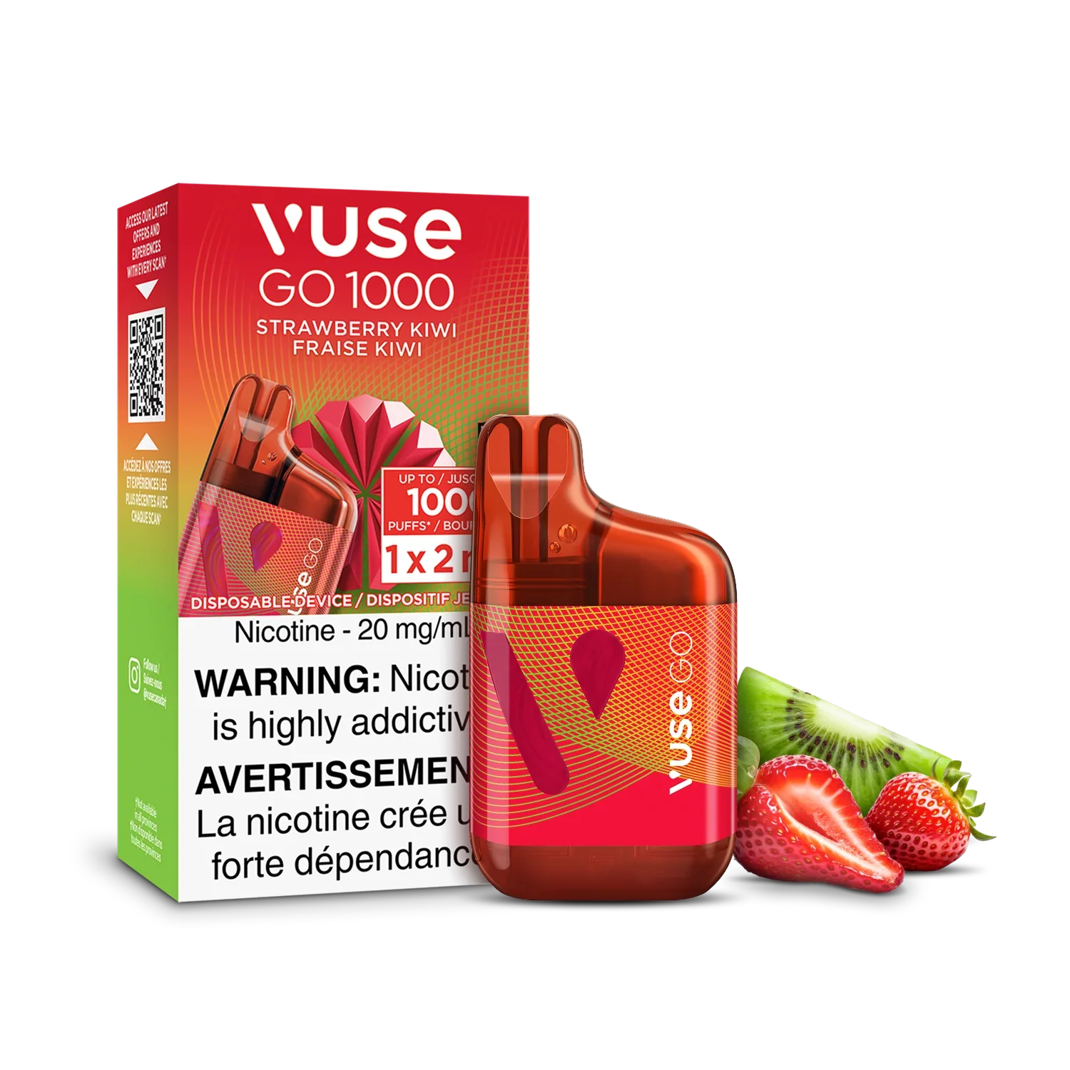 Strawberry Kiwi Vuse GO 1000 - Disposable Vape