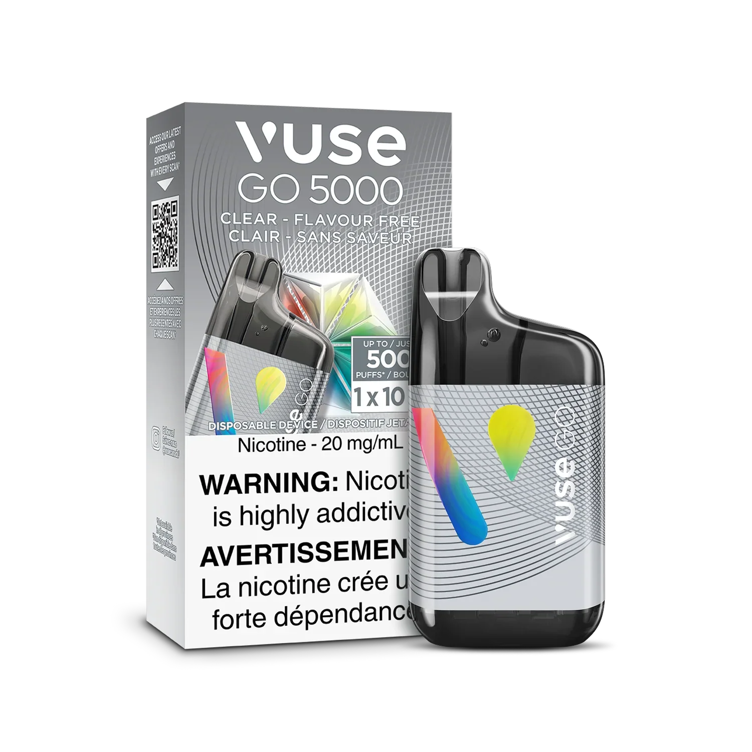 Clear Flavour Free Vuse GO 5000 - Disposable Vape