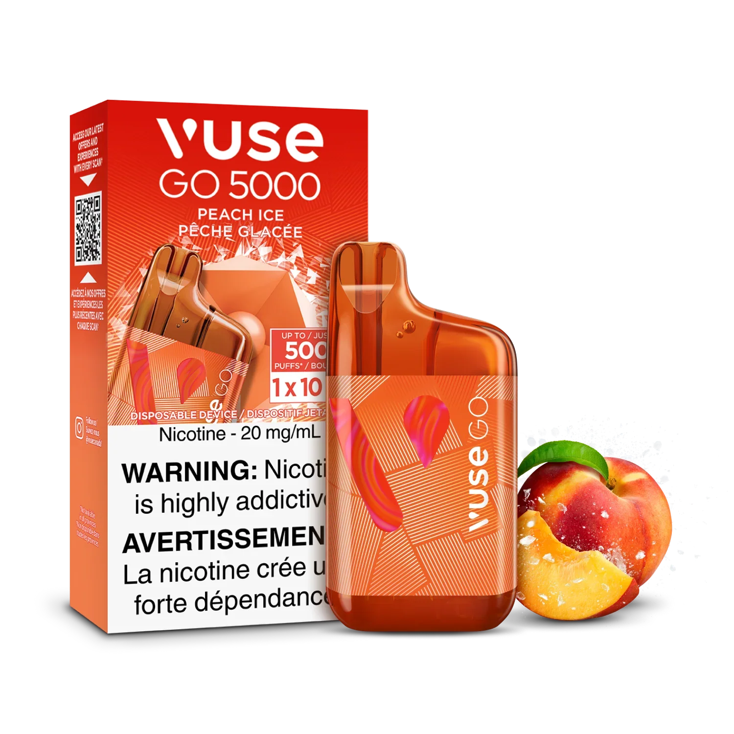Peach Ice Vuse GO 5000 - Disposable Vape