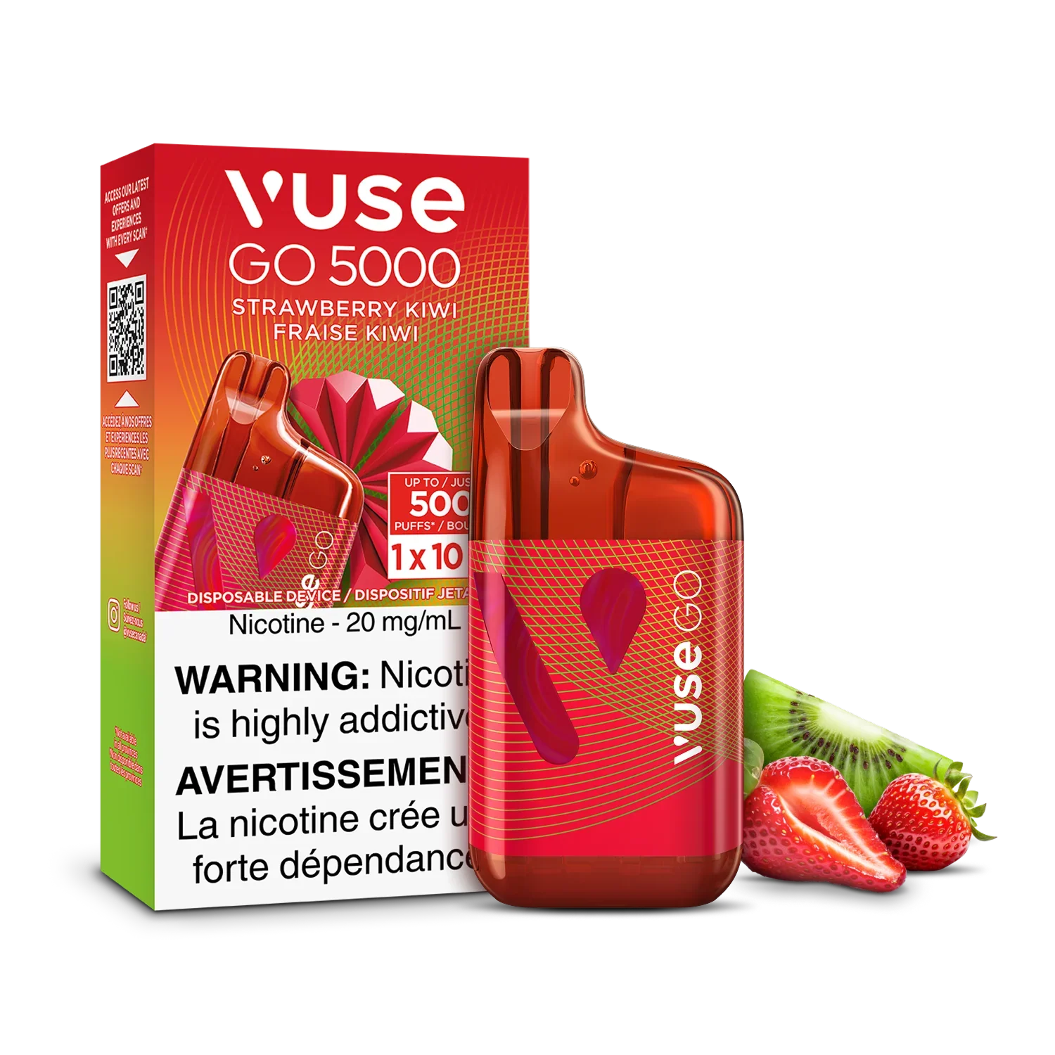 Strawberry Kiwi Vuse GO 5000 - Disposable Vape