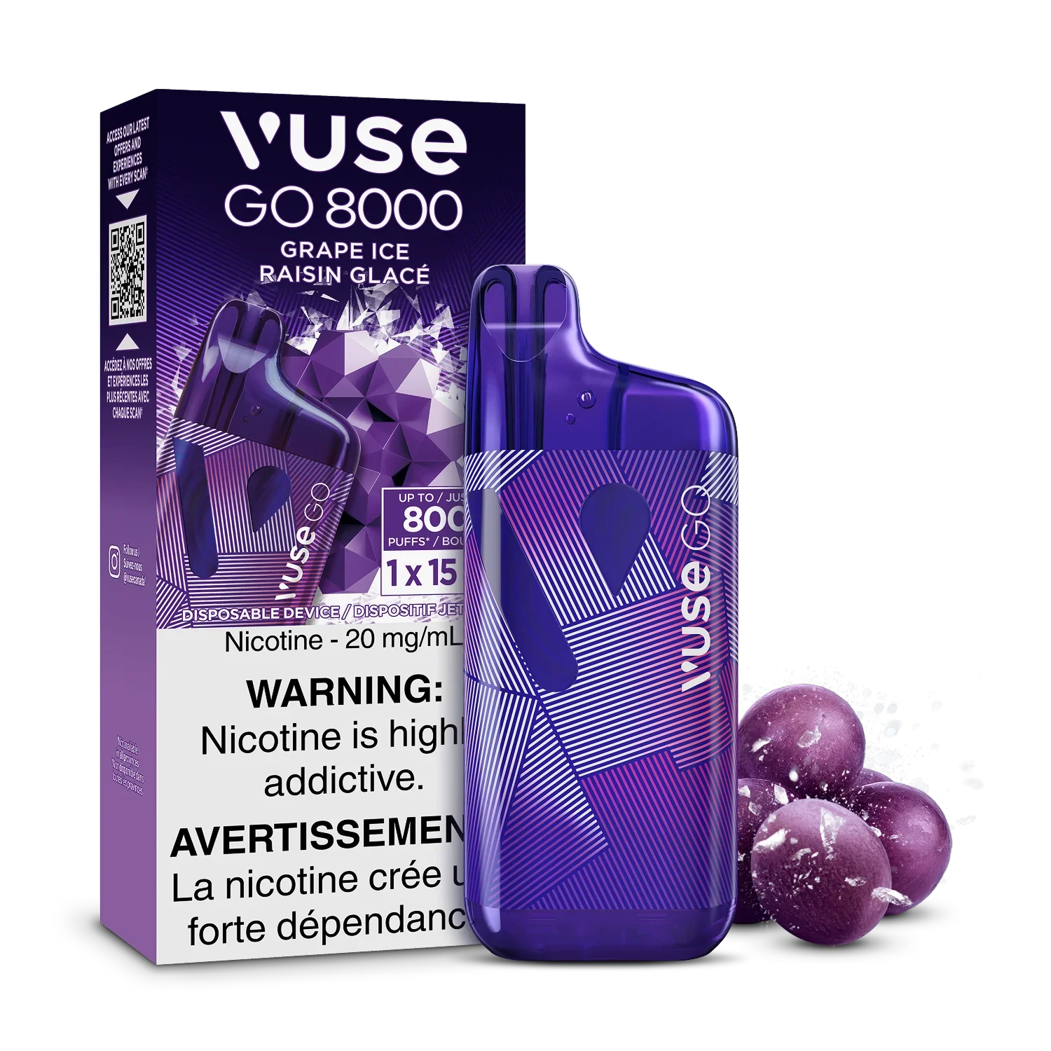 Grape Ice Vuse GO 8000 - Disposable Vape