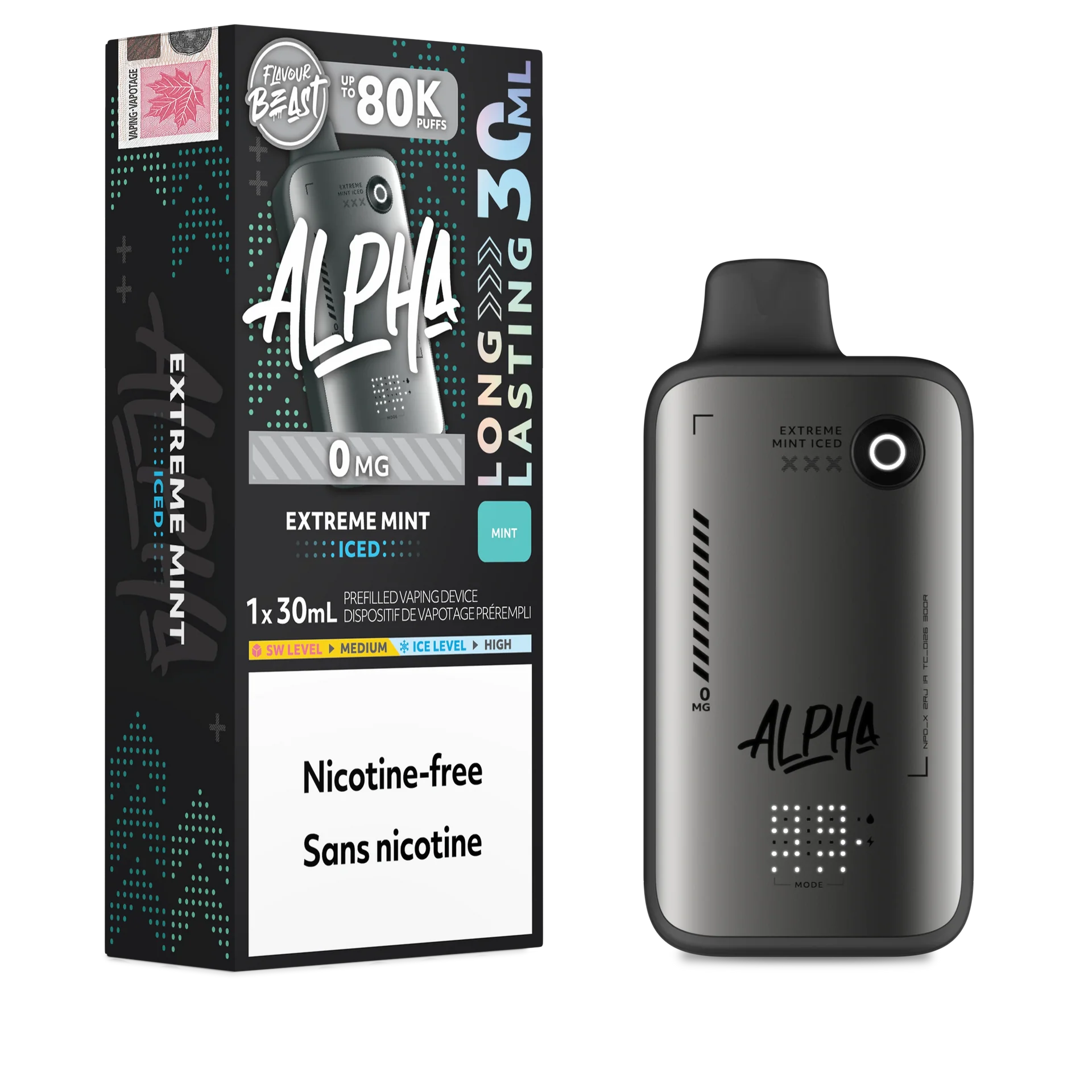Extreme Mint Iced Flavour Beast Alpha - Disposable Vape 80K - view 2