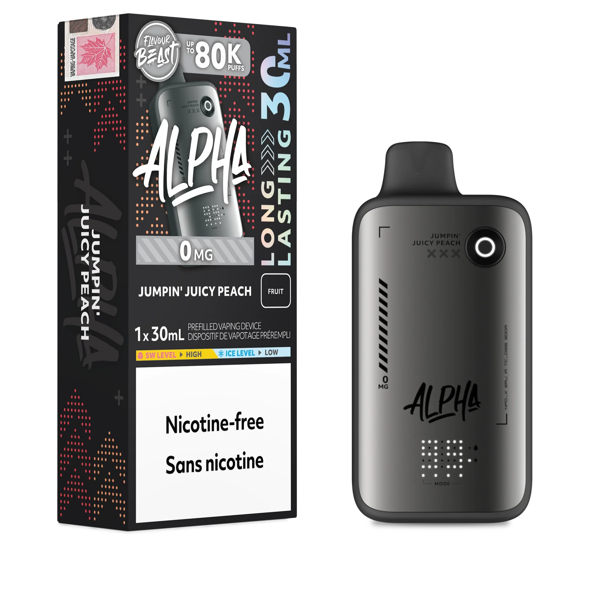 Jumpin' Juicy Peach Flavour Beast Alpha - Disposable Vape 80K - view 2