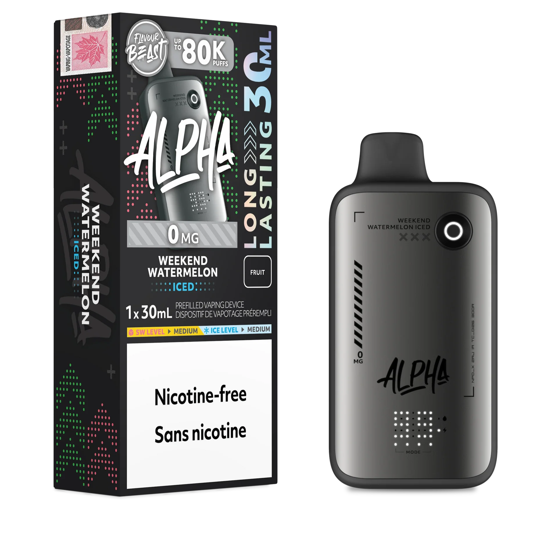 Weekend Watermelon Iced Flavour Beast Alpha - Disposable Vape 80K