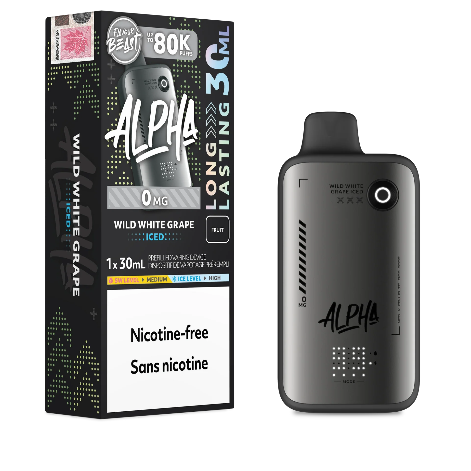Wild White Grape Iced Flavour Beast Alpha - Disposable Vape 80K - view 2