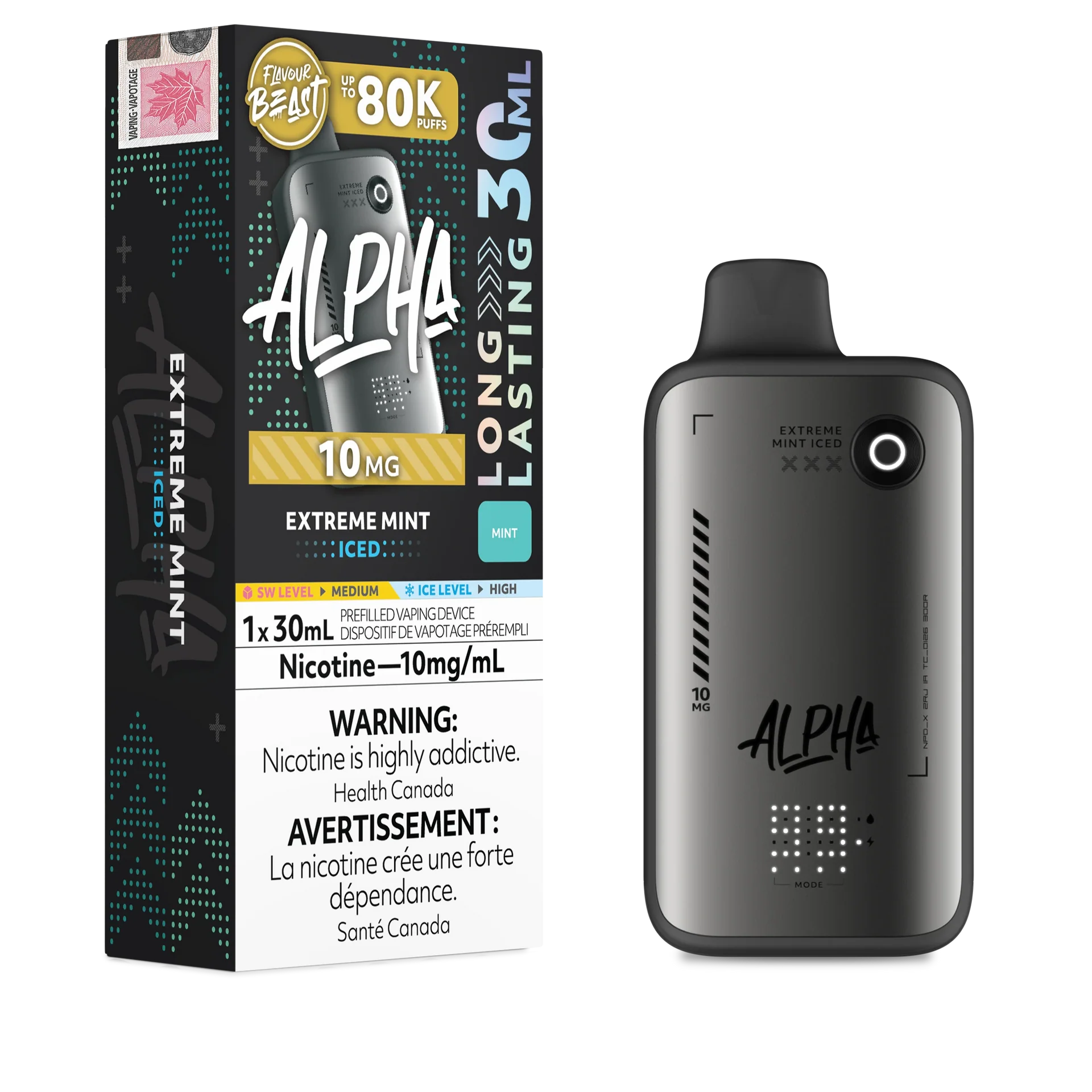 Extreme Mint Iced Flavour Beast Alpha - Disposable Vape 80K - view 3