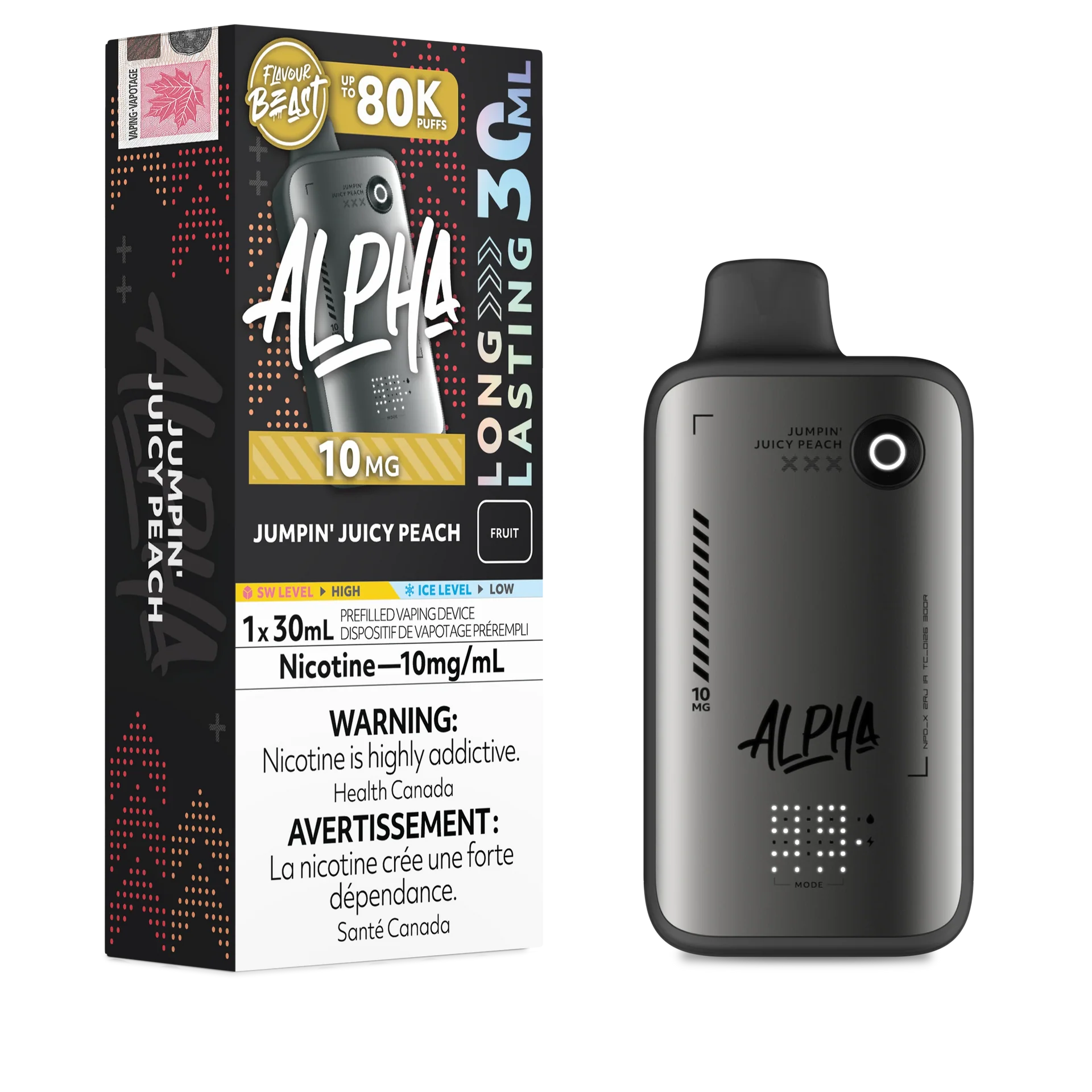 Jumpin' Juicy Peach Flavour Beast Alpha - Disposable Vape 80K - view 3