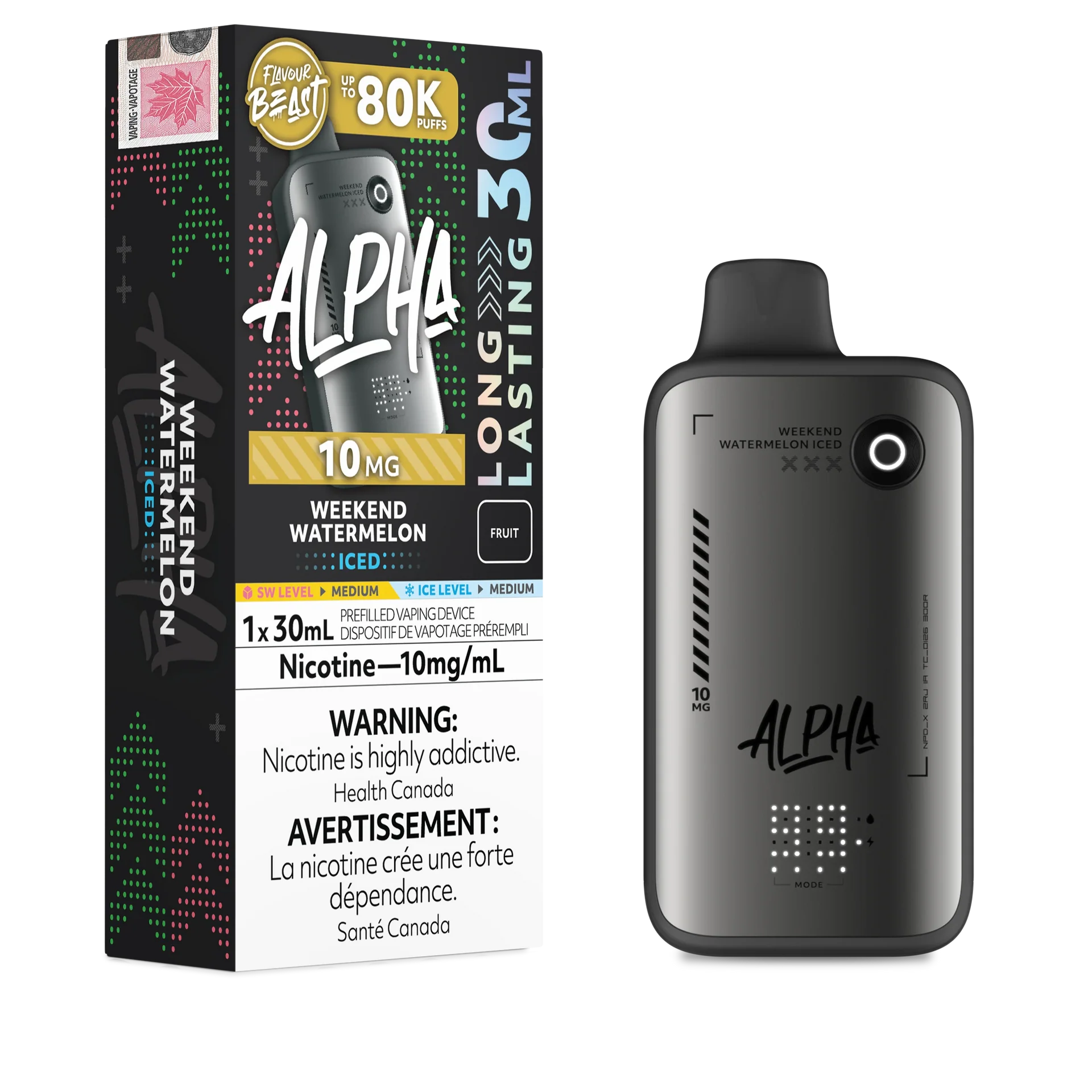 Weekend Watermelon Iced Flavour Beast Alpha - Disposable Vape 80K - view 3