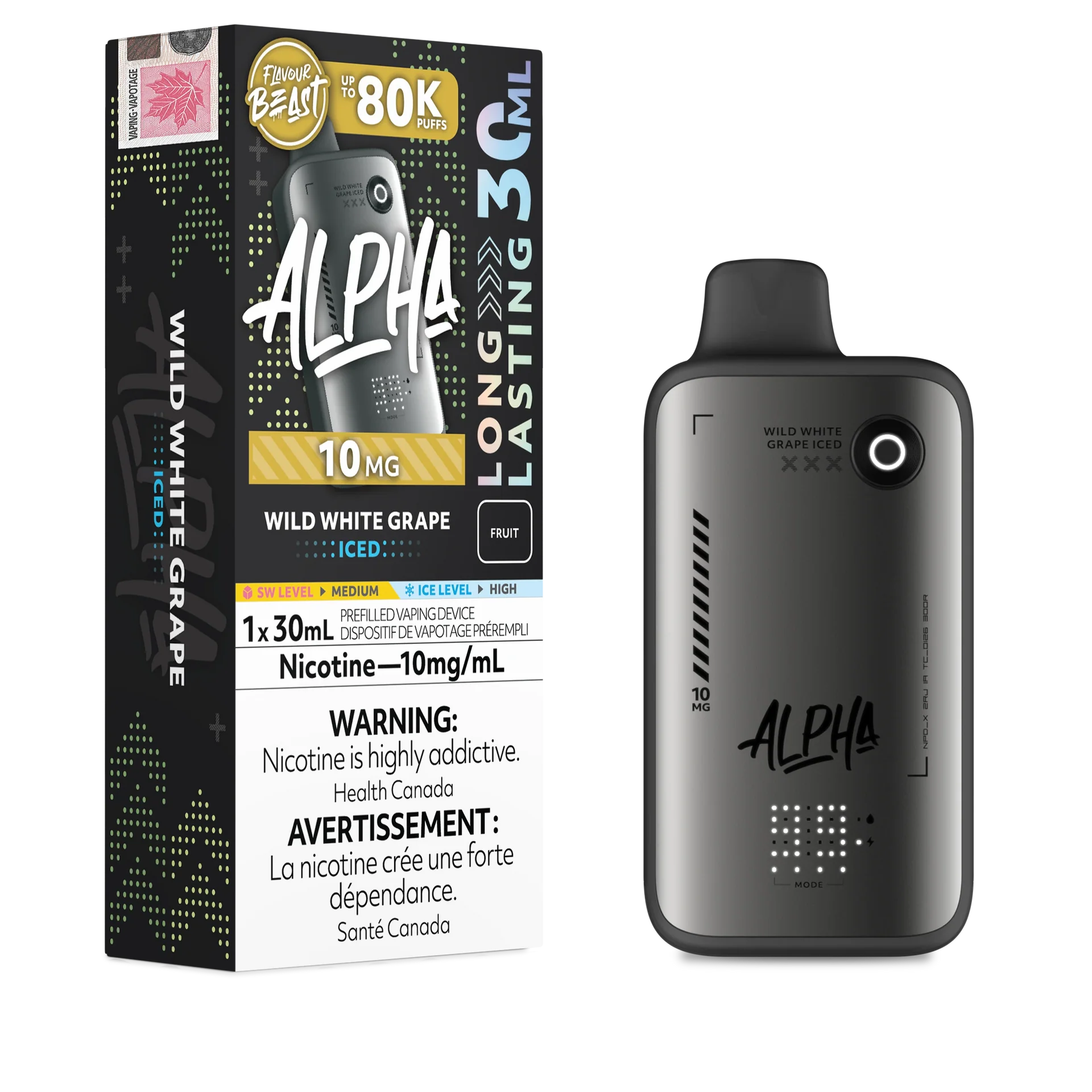 Wild White Grape Iced Flavour Beast Alpha - Disposable Vape 80K