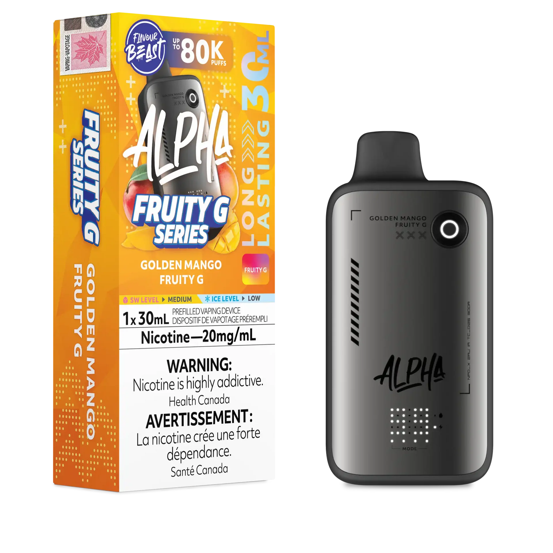 Golden Mango Fruity G Flavour Beast Alpha - Disposable Vape 80K by FLAVOUR BEAST