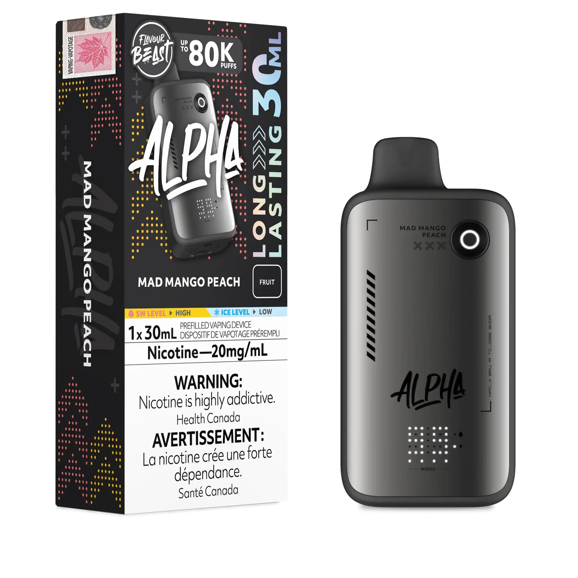 Mad Mango Peach Flavour Beast Alpha - Disposable Vape 80K by FLAVOUR BEAST