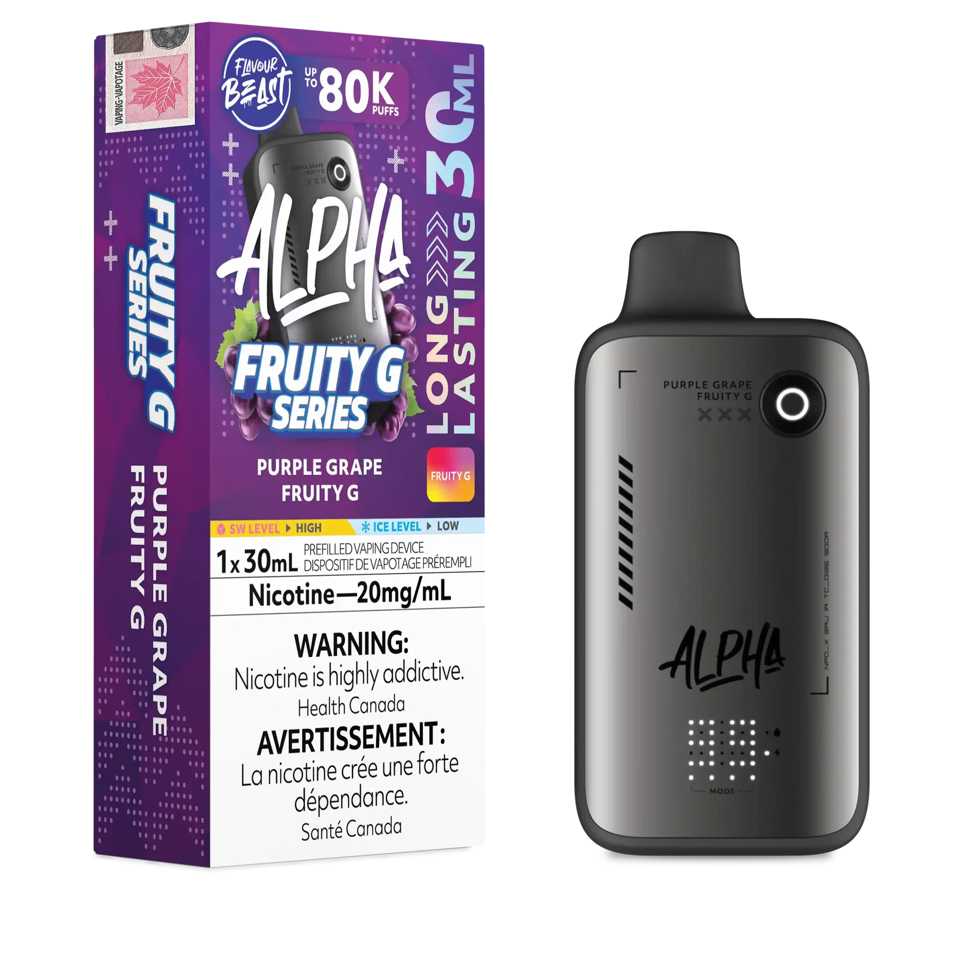 Purple Grape Fruity G Flavour Beast Alpha - Disposable Vape 80K by FLAVOUR BEAST