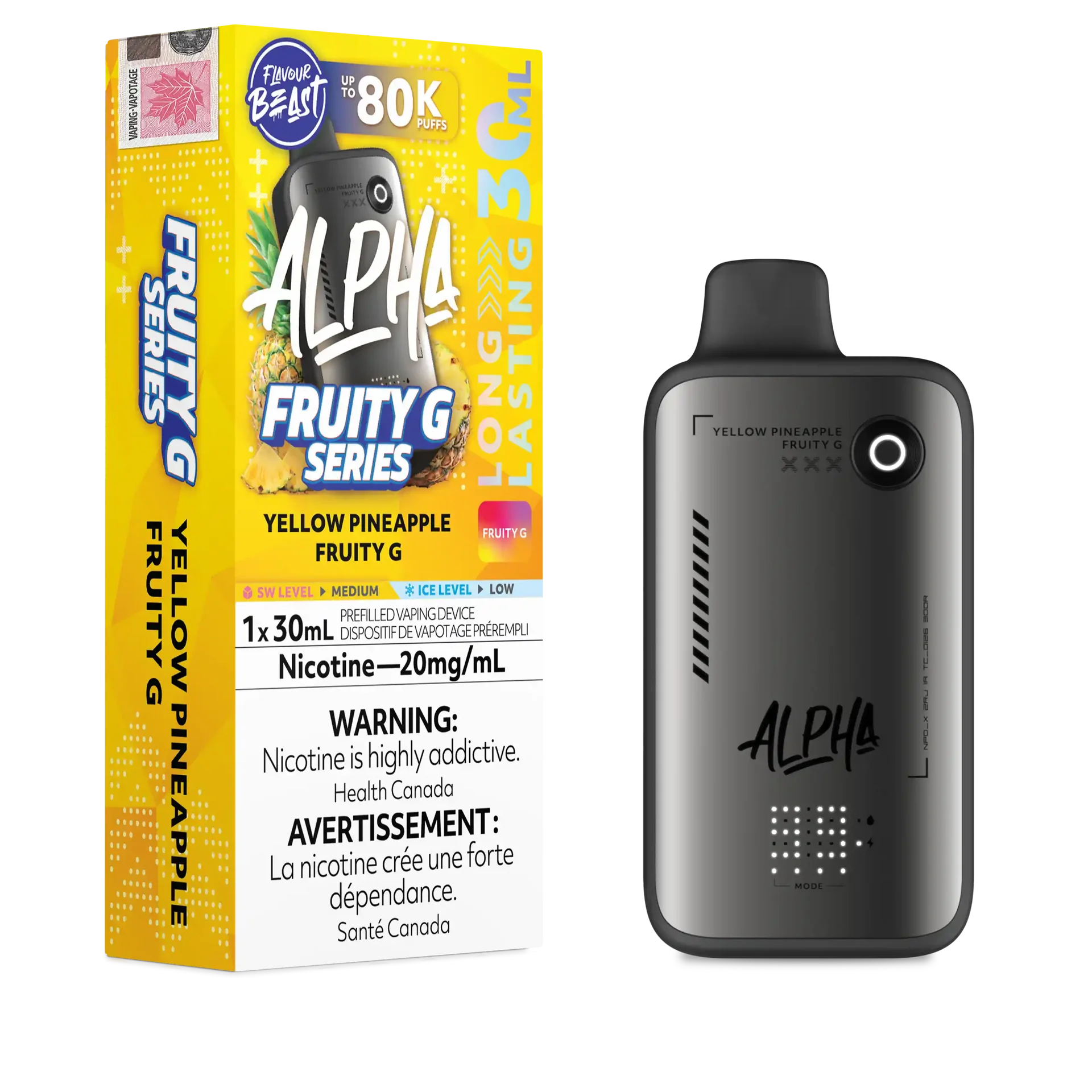 Yellow Pineapple Fruity G Flavour Beast Alpha - Disposable Vape 80K by FLAVOUR BEAST