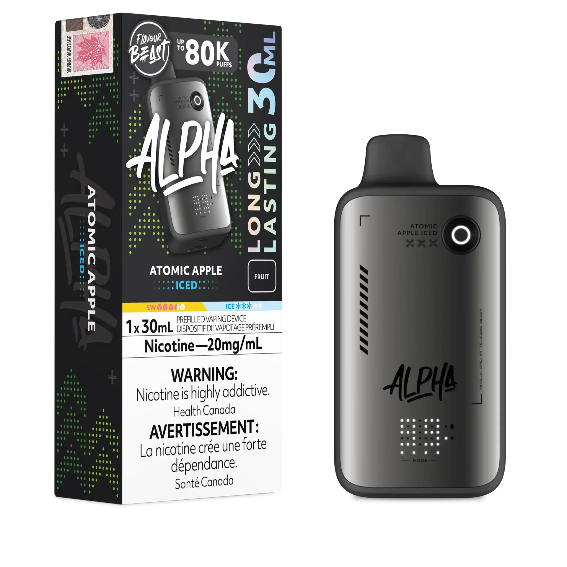 Atomic Apple Iced Flavour Beast Alpha - Disposable Vape 80K by FLAVOUR BEAST