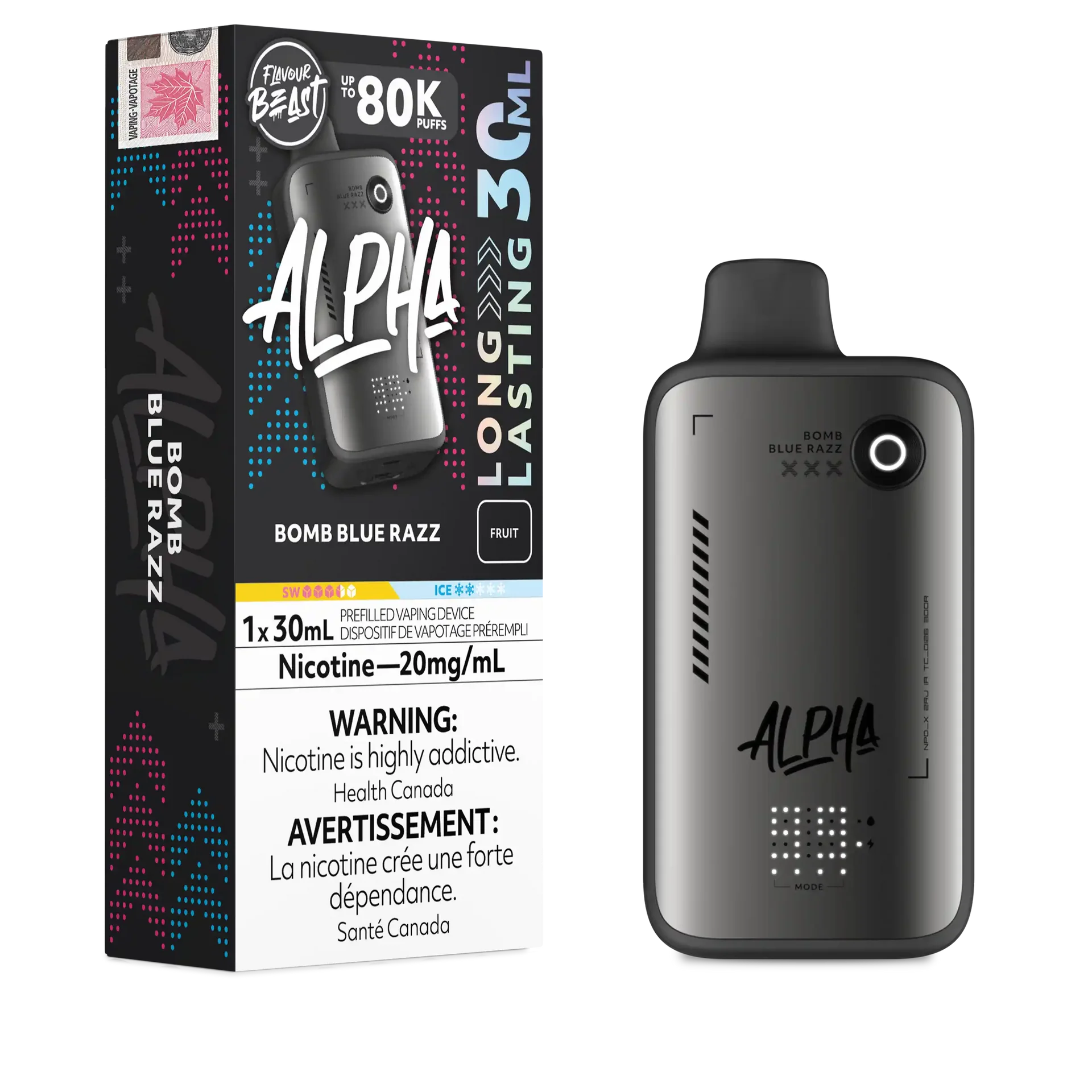 Bomb Blue Razz Flavour Beast Alpha - Disposable Vape 80K - view 1