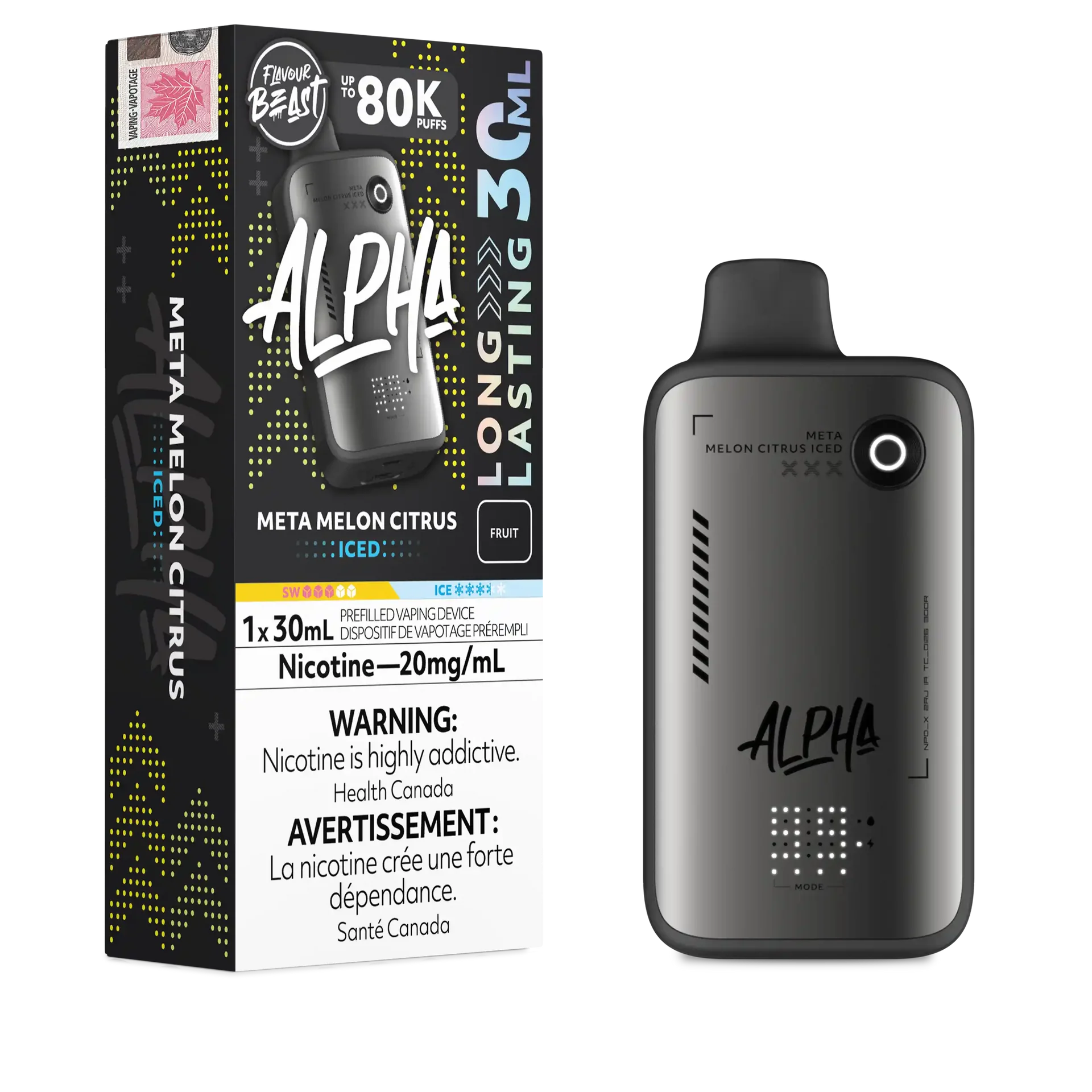 Meta Melon Citrus Iced Flavour Beast Alpha - Disposable Vape 80K by FLAVOUR BEAST