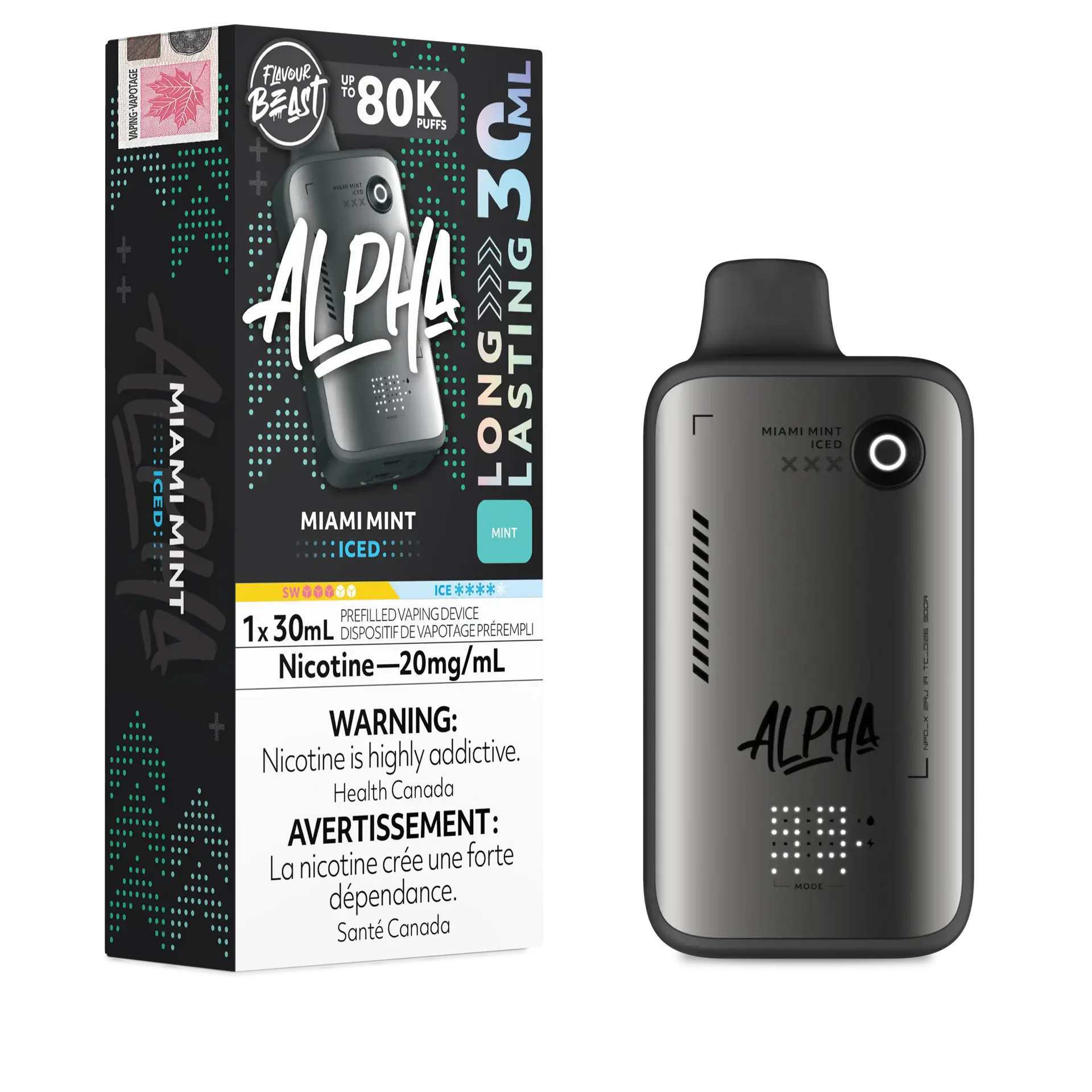 Miami Mint Iced Flavour Beast Alpha - Disposable Vape 80K by FLAVOUR BEAST
