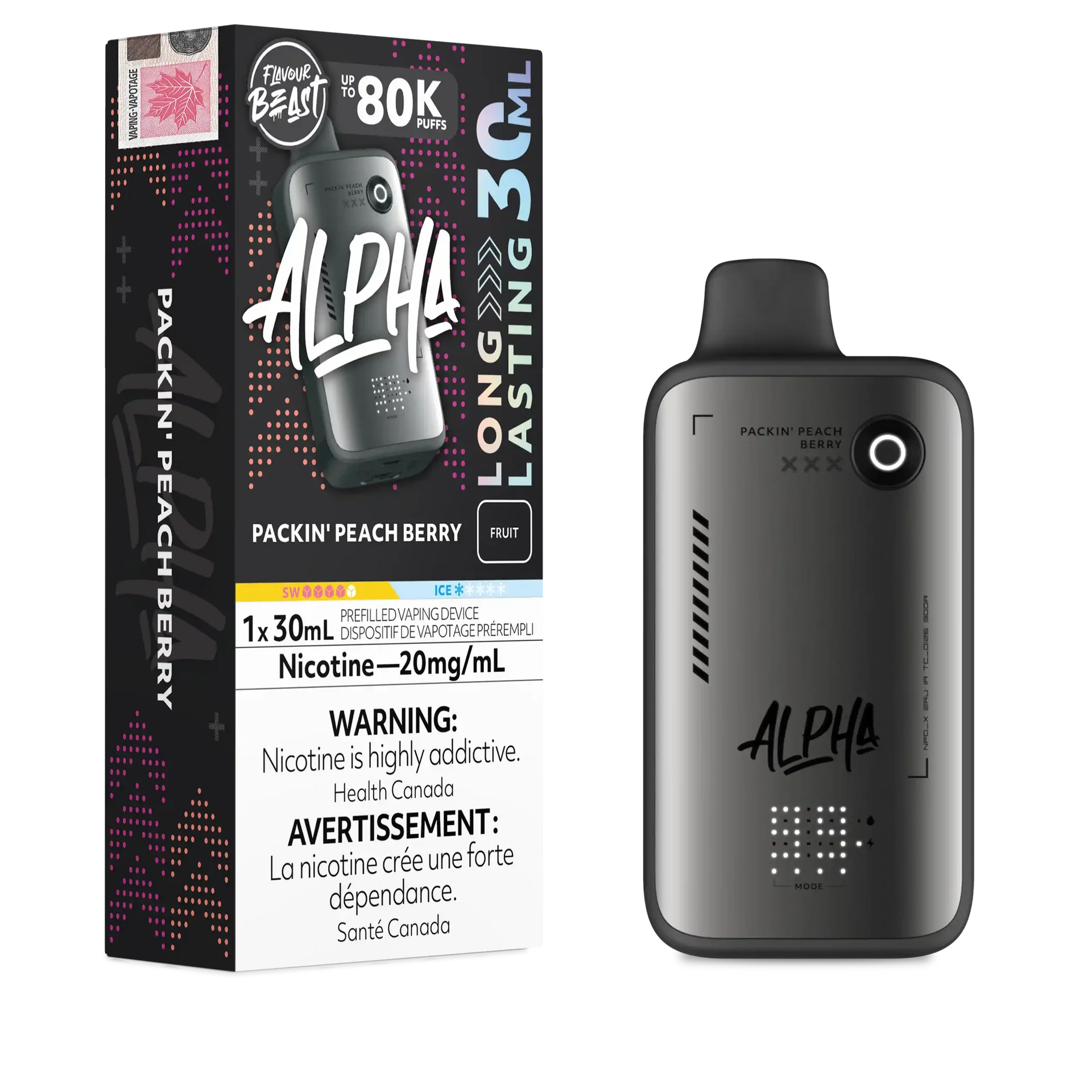 Packin' Peach Berry Flavour Beast Alpha - Disposable Vape 80K by FLAVOUR BEAST