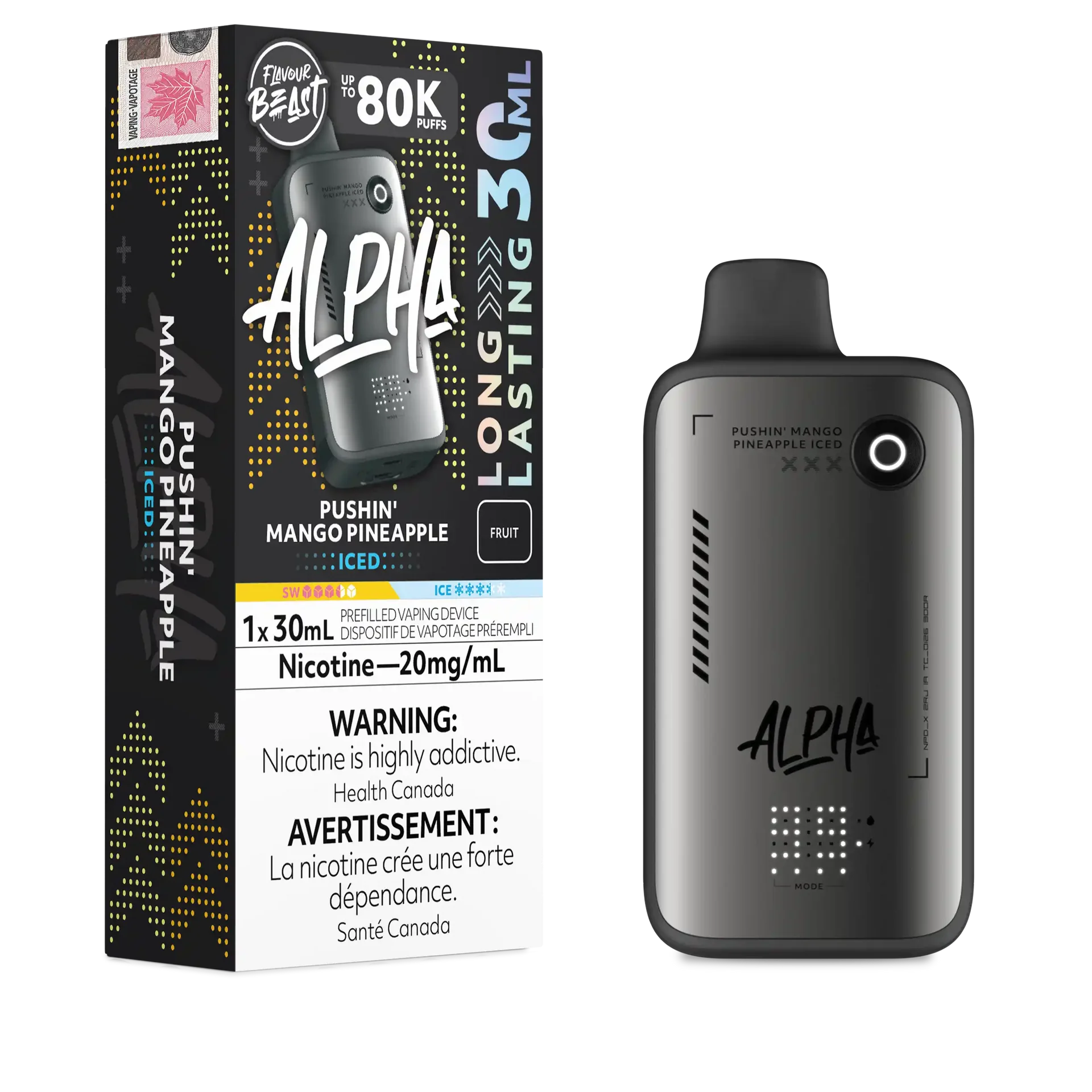 Pushin' Mango Pineapple Iced Flavour Beast Alpha - Disposable Vape 80K by FLAVOUR BEAST
