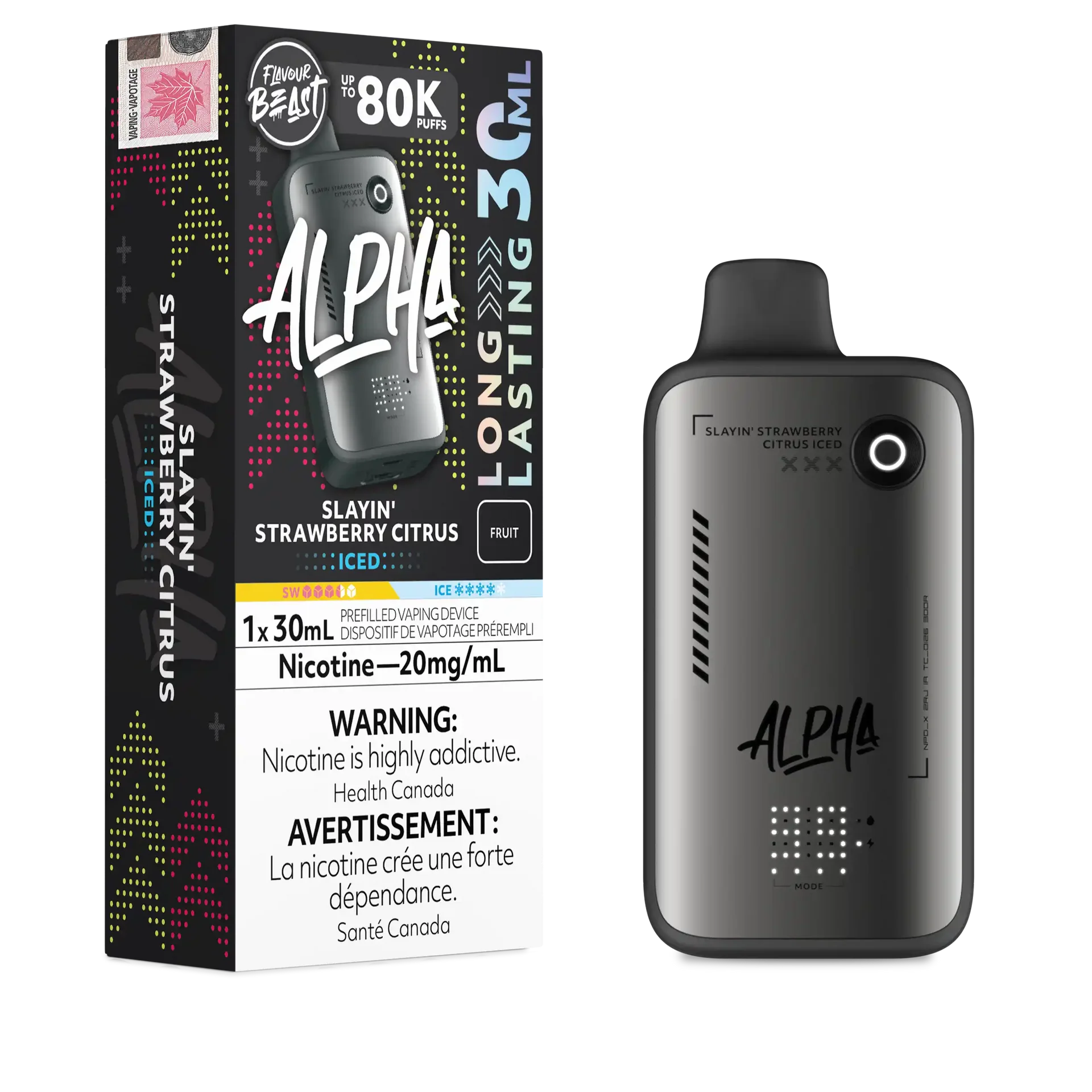 Slayin' Strawberry Citrus Iced Flavour Beast Alpha - Disposable Vape 80K by FLAVOUR BEAST