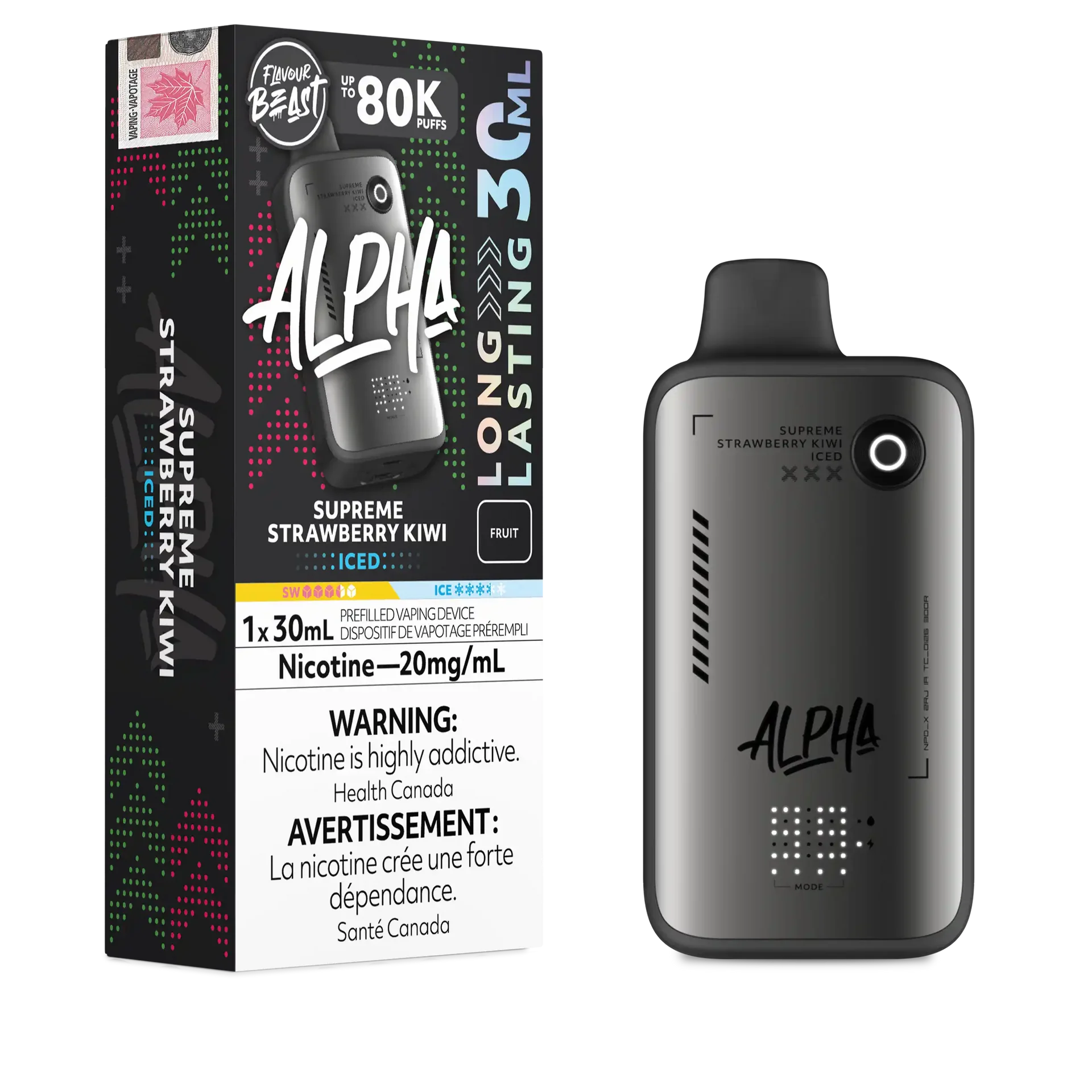 Supreme Strawberry Kiwi Iced Flavour Beast Alpha - Disposable Vape 80K by FLAVOUR BEAST