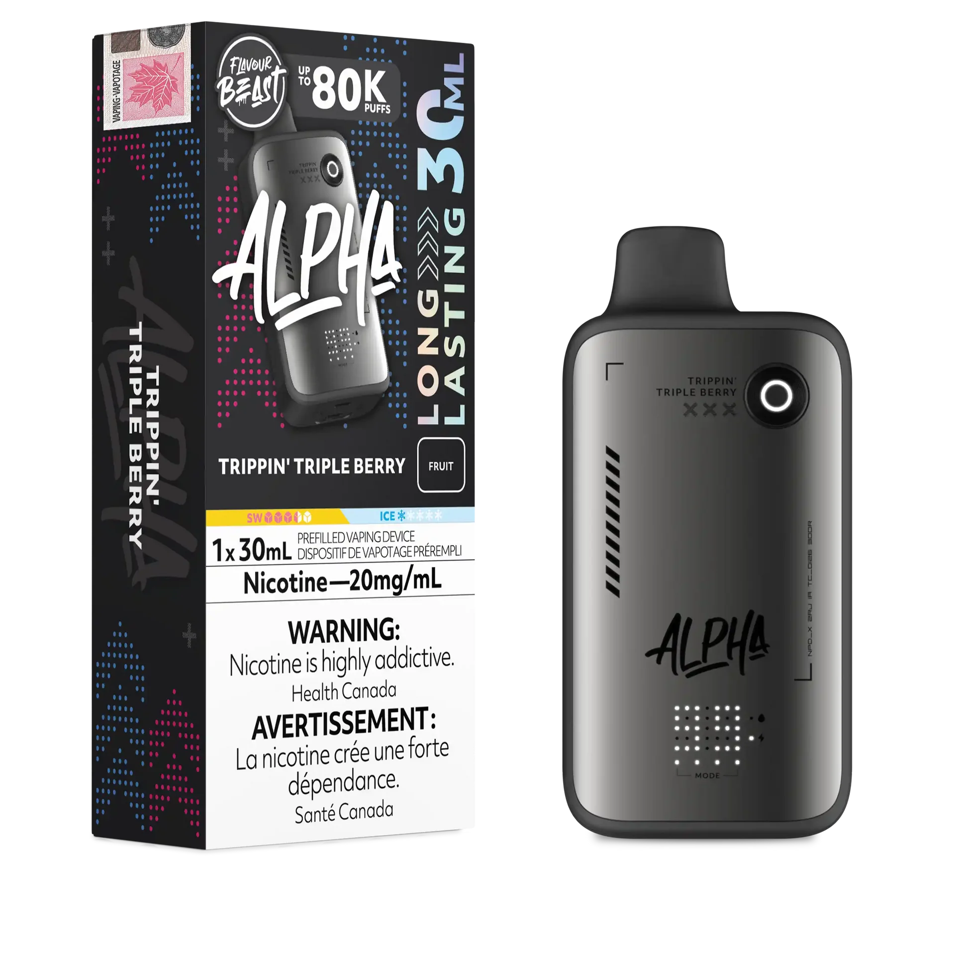 Trippin' Triple Berry Flavour Beast Alpha - Disposable Vape 80K