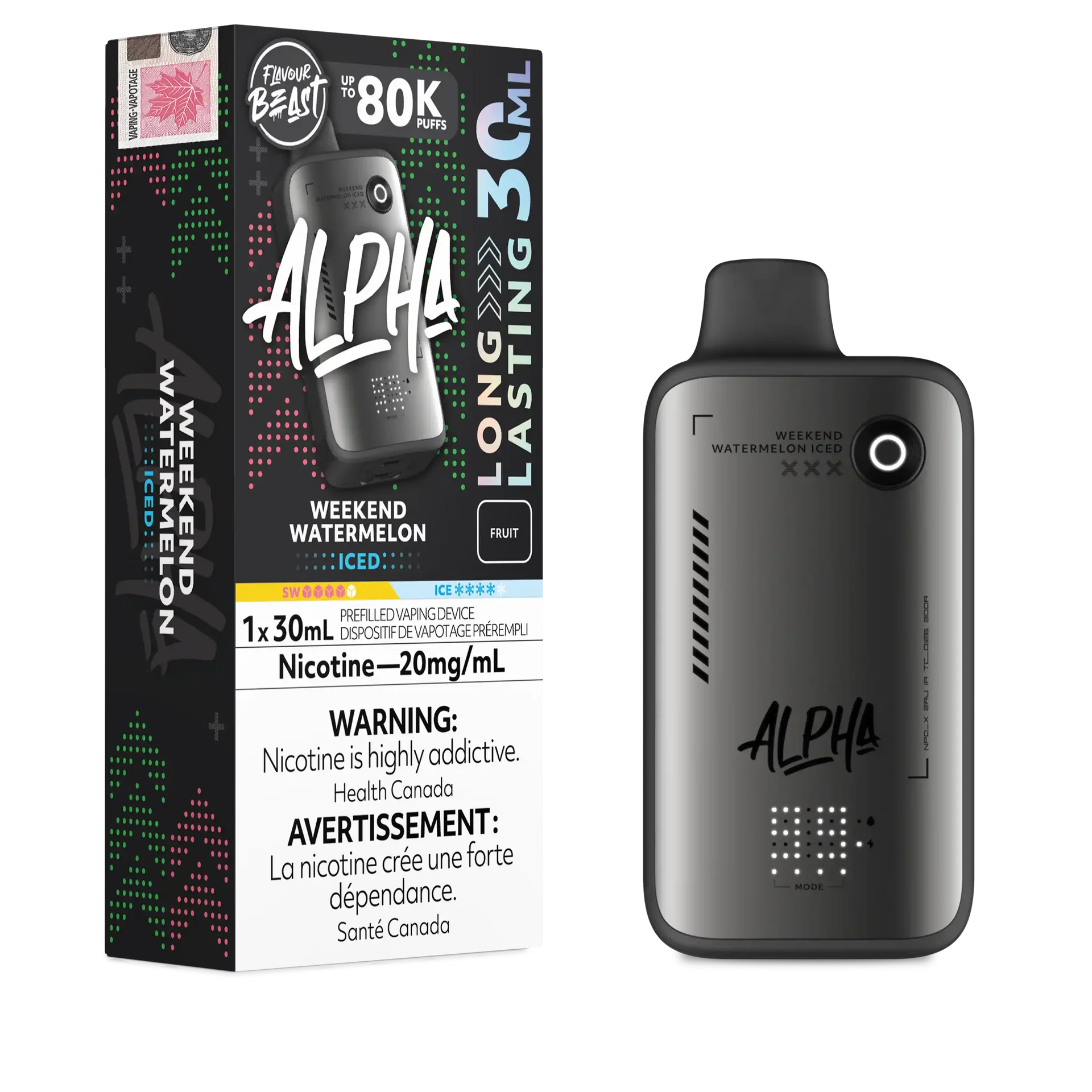 Weekend Watermelon Iced Flavour Beast Alpha - Disposable Vape 80K - view 1