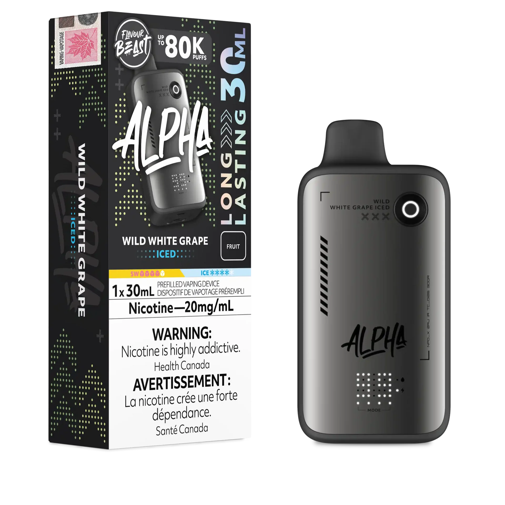 Wild White Grape Iced Flavour Beast Alpha - Disposable Vape 80K - view 1