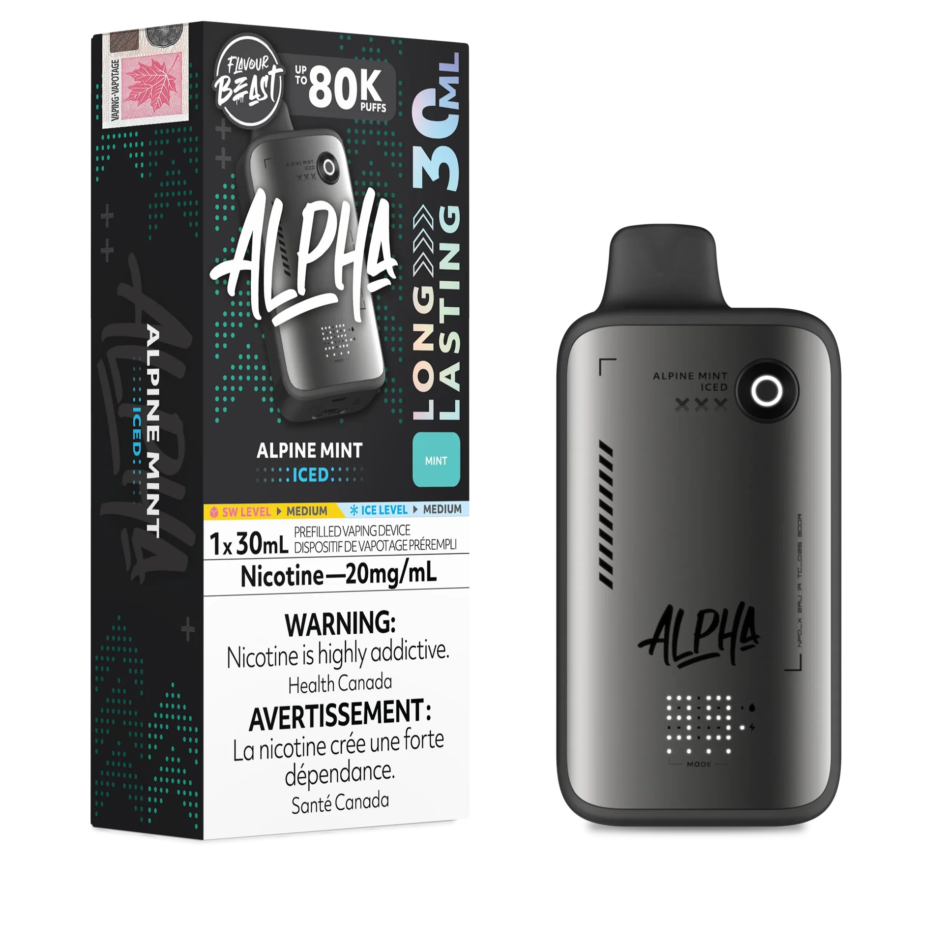 Alpine Mint Iced Flavour Beast Alpha - Disposable Vape 80K by FLAVOUR BEAST
