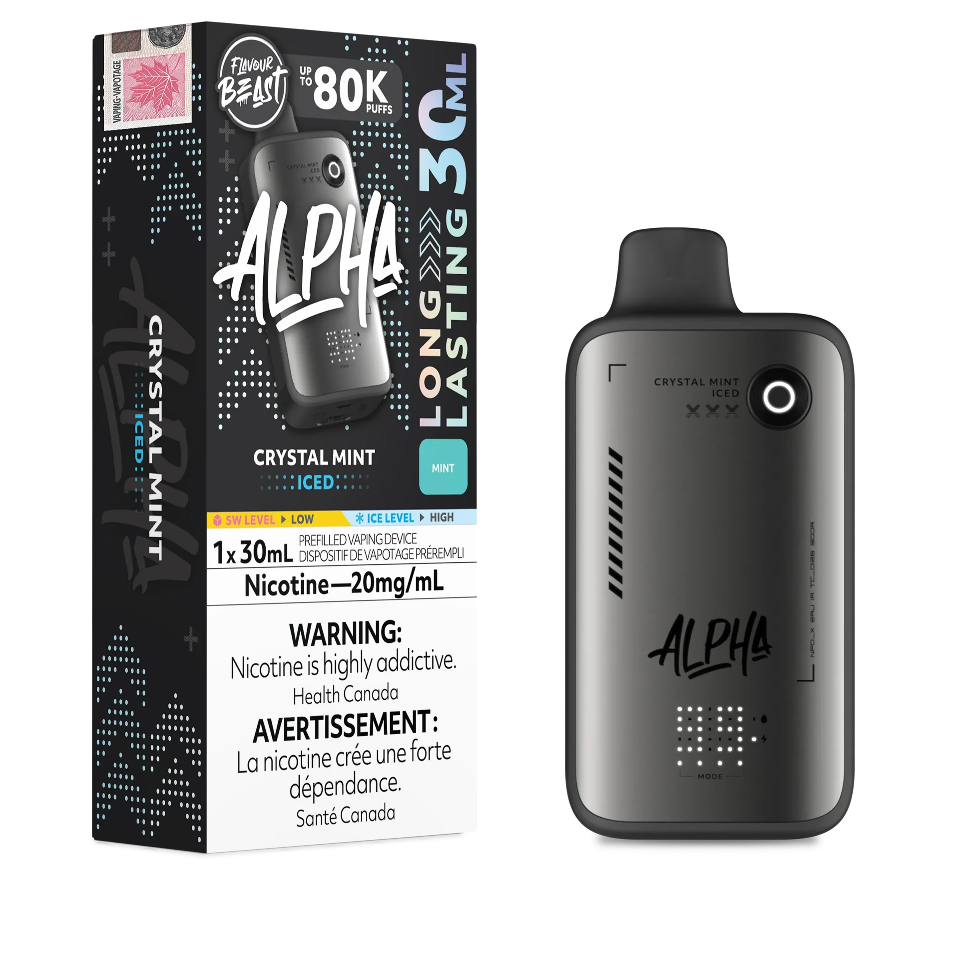 Crystal Mint Iced Flavour Beast Alpha - Disposable Vape 80K by FLAVOUR BEAST