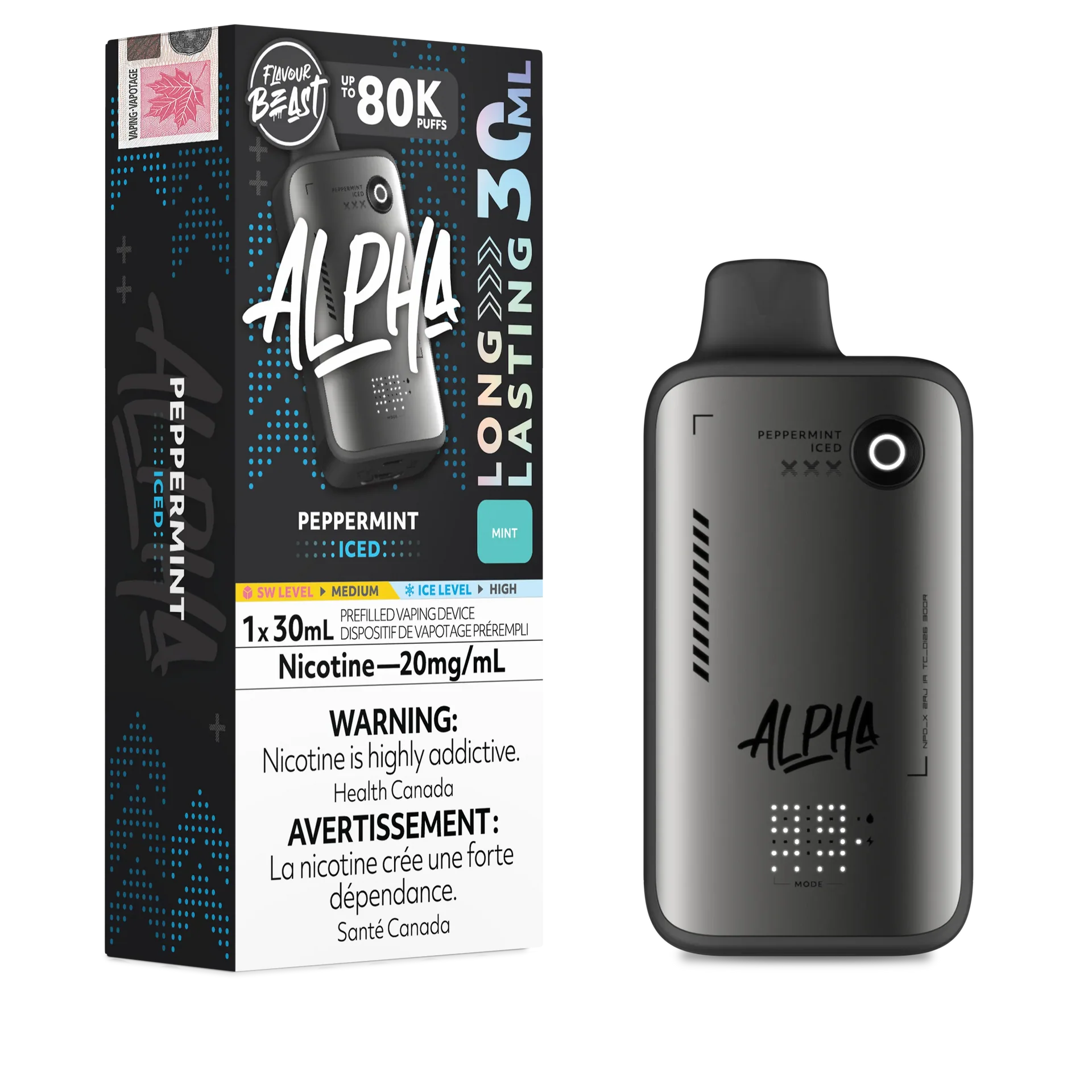 Peppermint Iced Flavour Beast Alpha - Disposable Vape 80K by FLAVOUR BEAST
