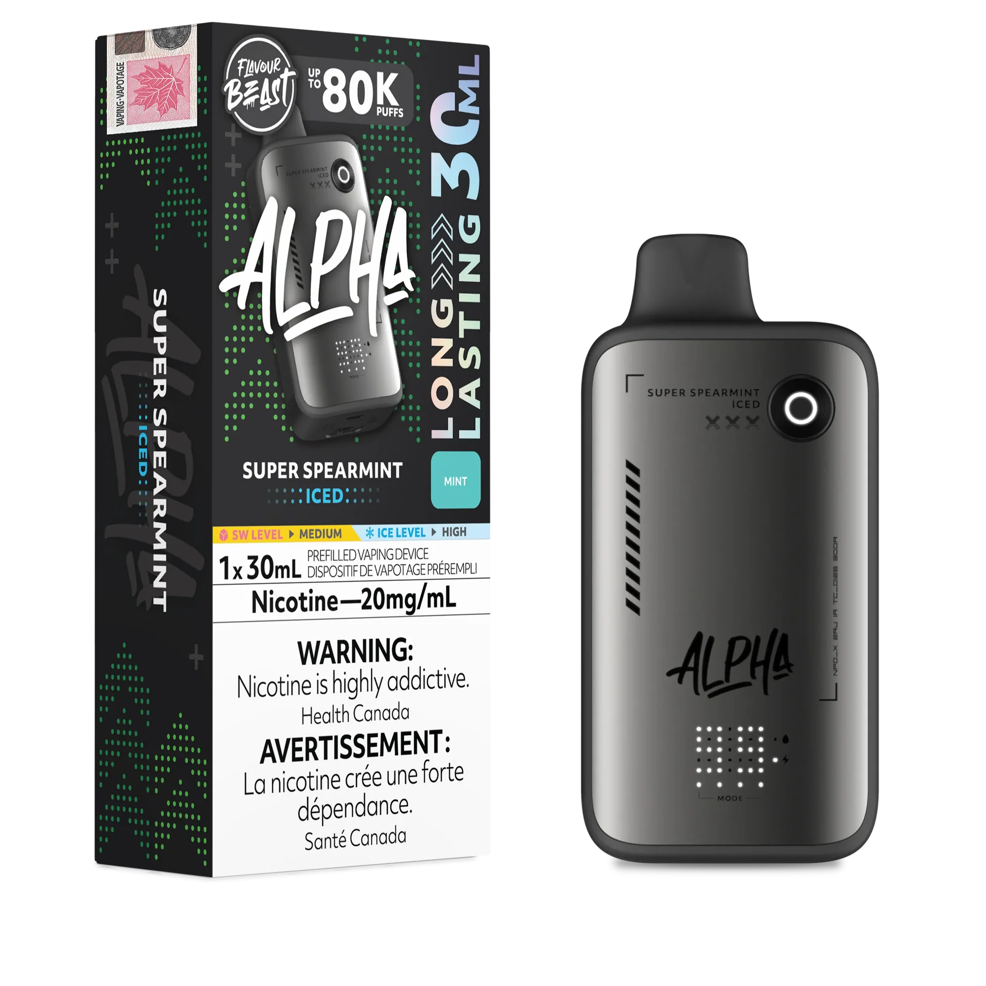 Super Spearmint Iced Flavour Beast Alpha - Disposable Vape 80K by FLAVOUR BEAST