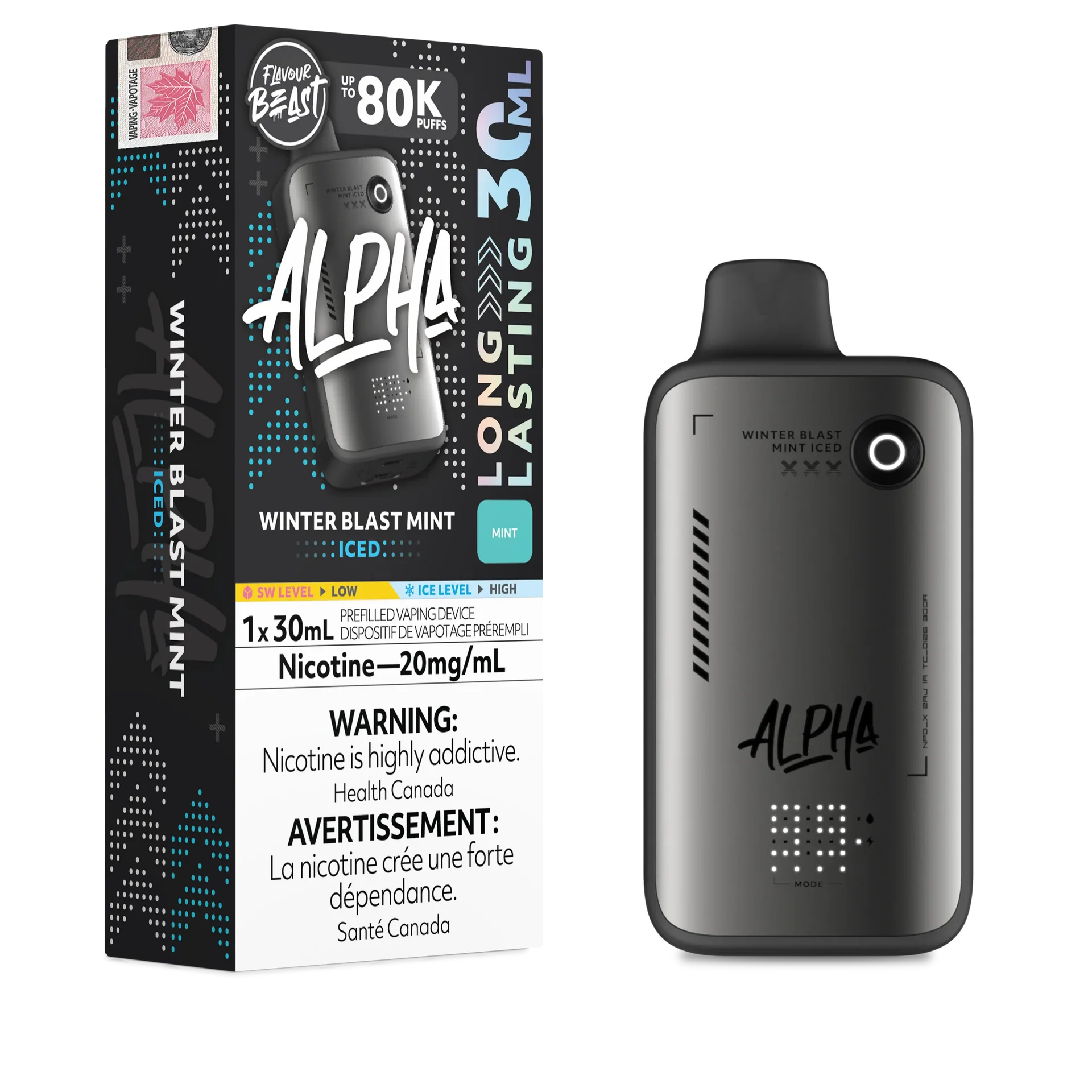 Winter Blast Mint Iced Flavour Beast Alpha - Disposable Vape 80K by FLAVOUR BEAST