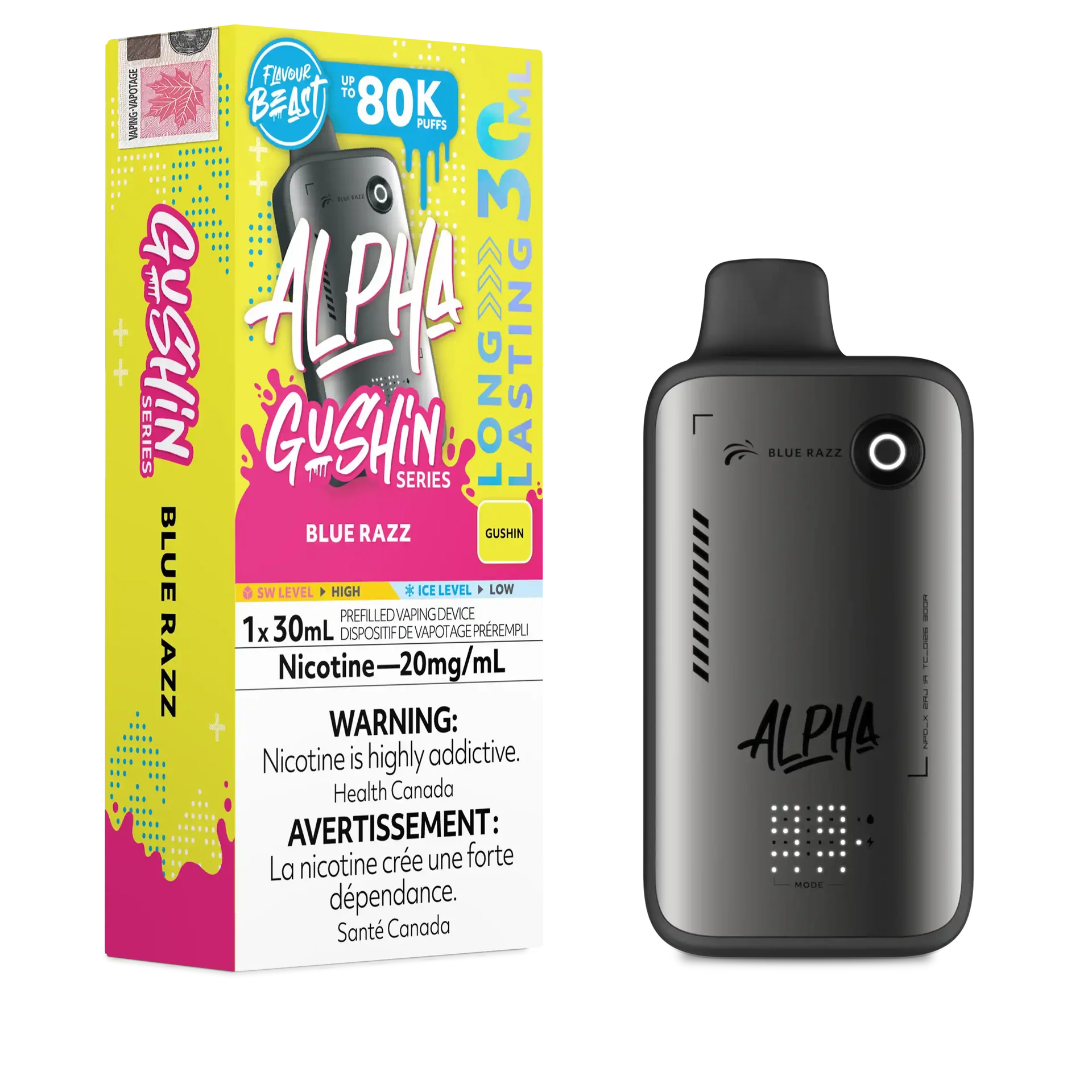 Gushin Blue Razz Flavour Beast Alpha - Disposable Vape 80K by FLAVOUR BEAST