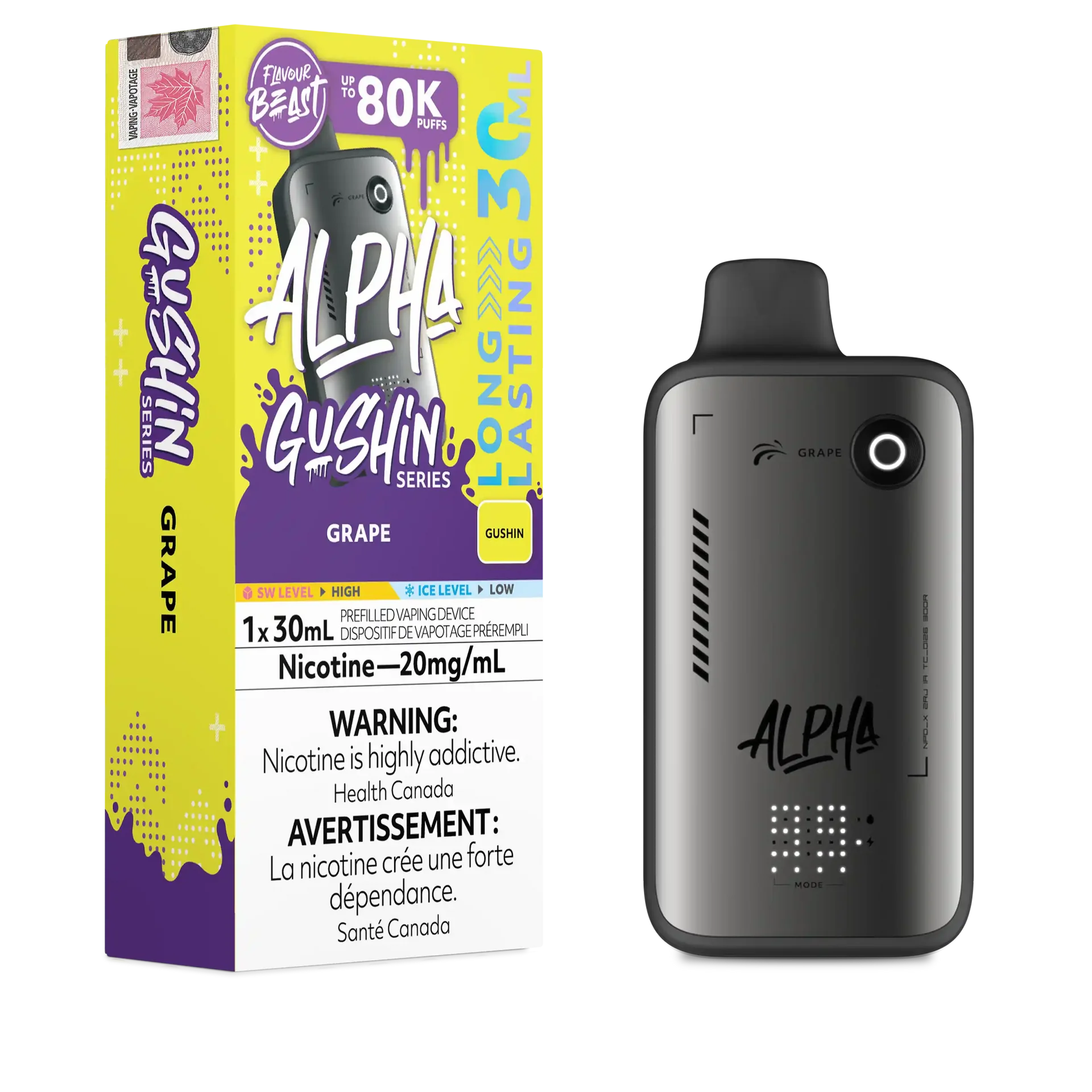 Gushin Grape Flavour Beast Alpha - Disposable Vape 80K by FLAVOUR BEAST