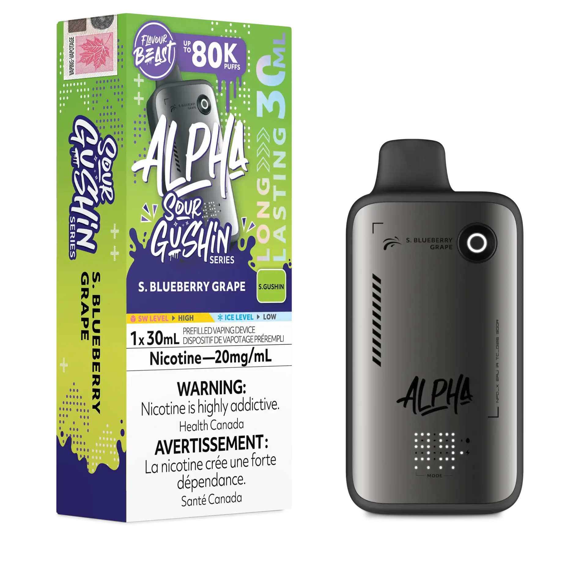 S. Blueberry Grape Flavour Beast Alpha - Disposable Vape 80K by FLAVOUR BEAST