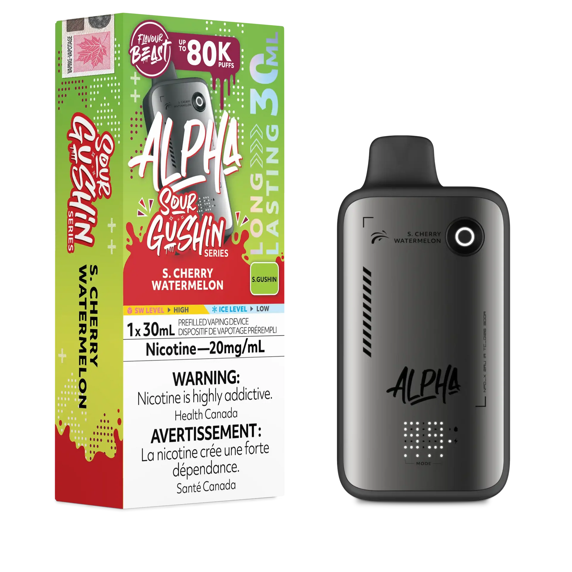 S. Cherry Watermelon Flavour Beast Alpha - Disposable Vape 80K by FLAVOUR BEAST