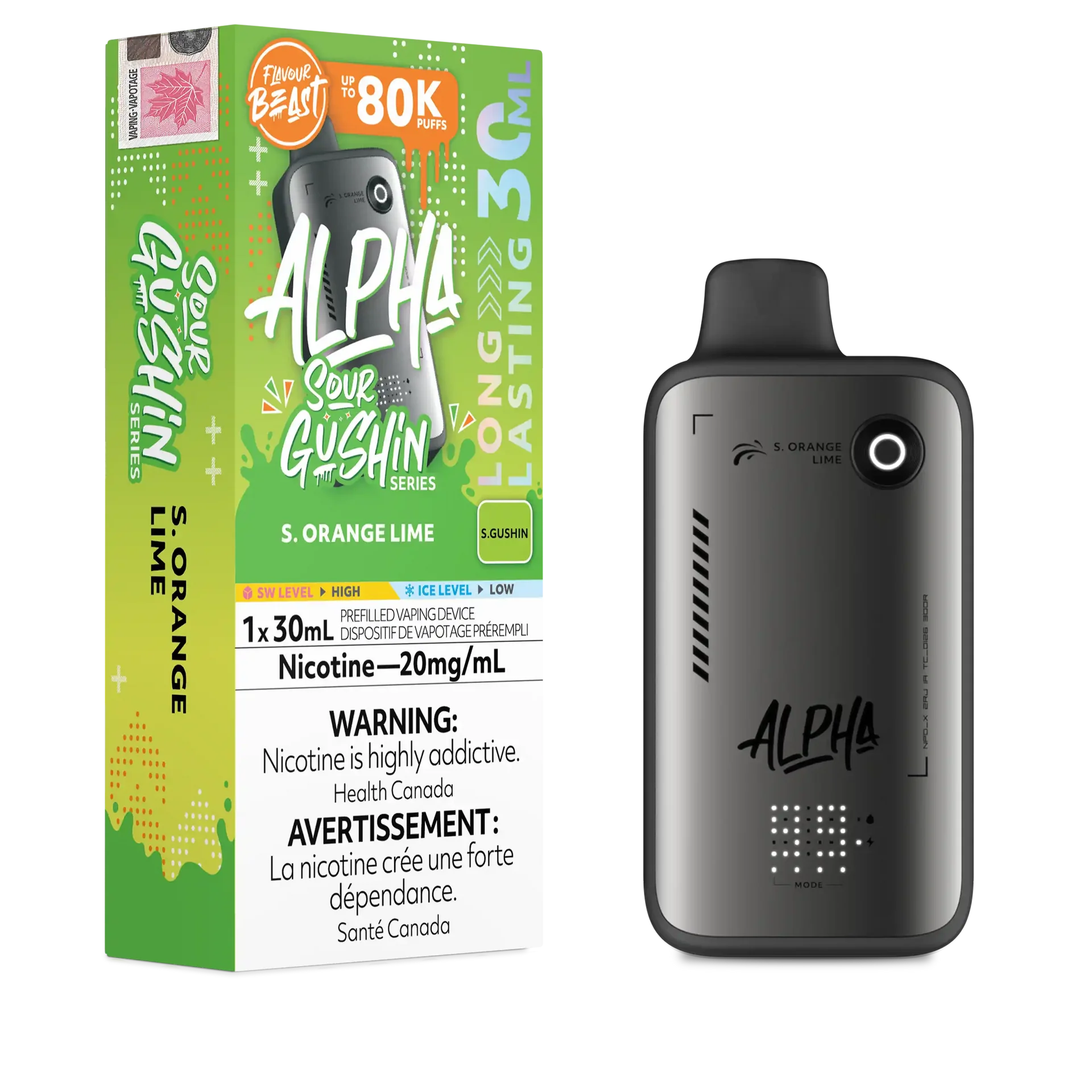 S. Orange Lime Flavour Beast Alpha - Disposable Vape 80K by FLAVOUR BEAST