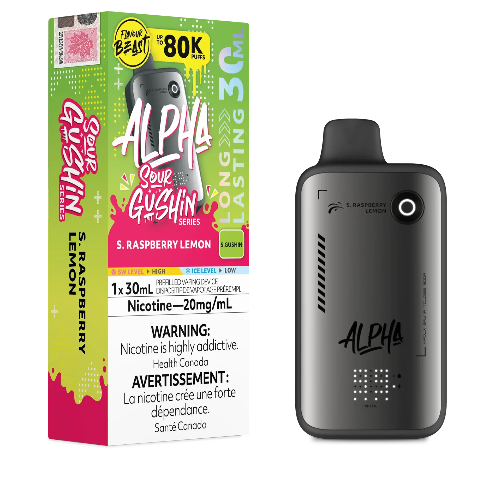 S. Raspberry Lemon Flavour Beast Alpha - Disposable Vape 80K by FLAVOUR BEAST