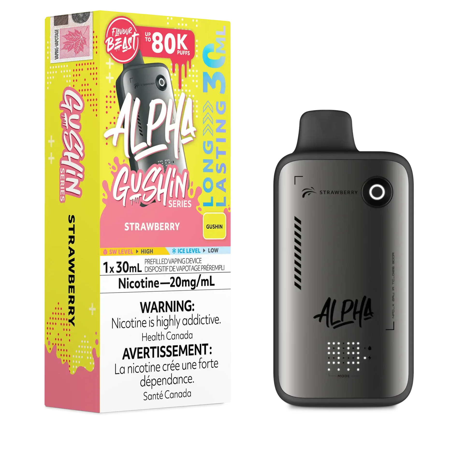 Gushin Strawberry Flavour Beast Alpha - Disposable Vape 80K by FLAVOUR BEAST
