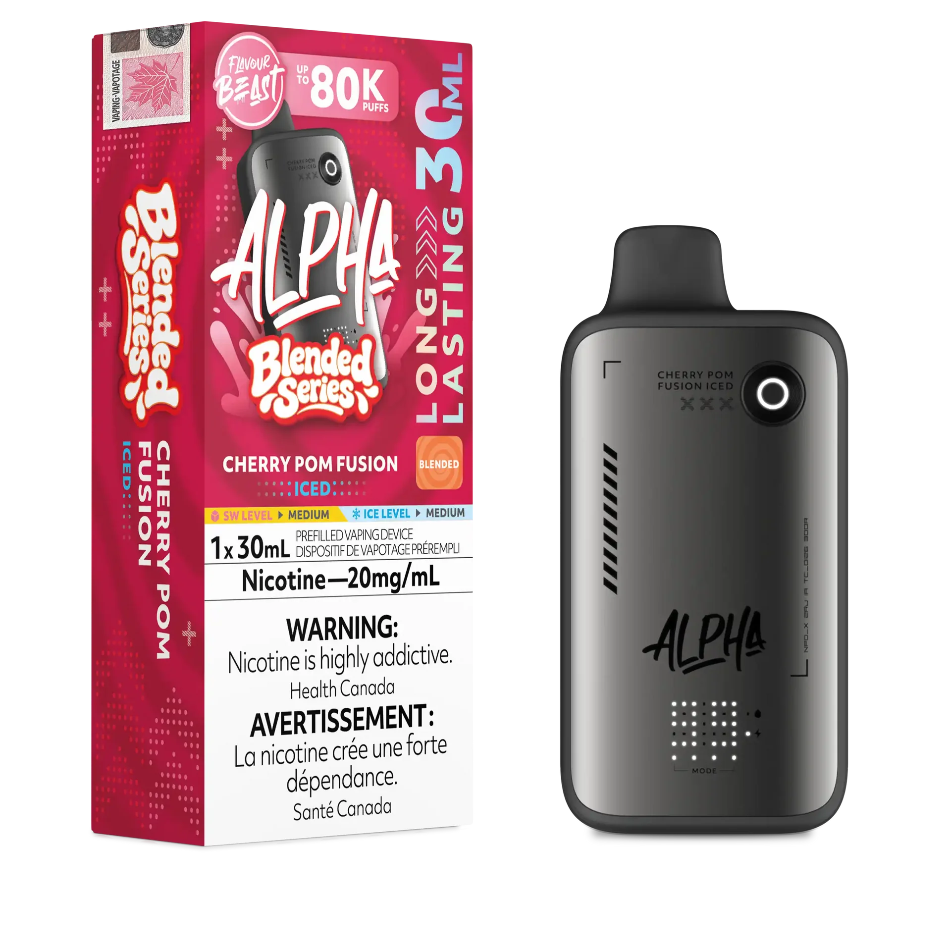 Cherry Pom Fusion Iced Flavour Beast Alpha - Disposable Vape 80K by FLAVOUR BEAST