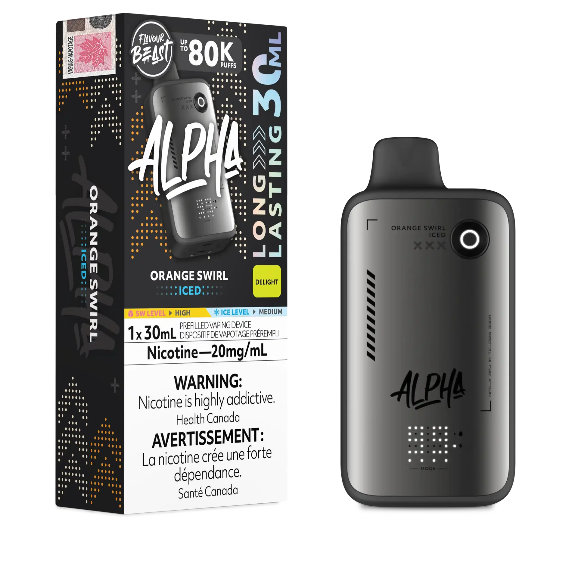 Orange Swirl Iced Flavour Beast Alpha - Disposable Vape 80K by FLAVOUR BEAST