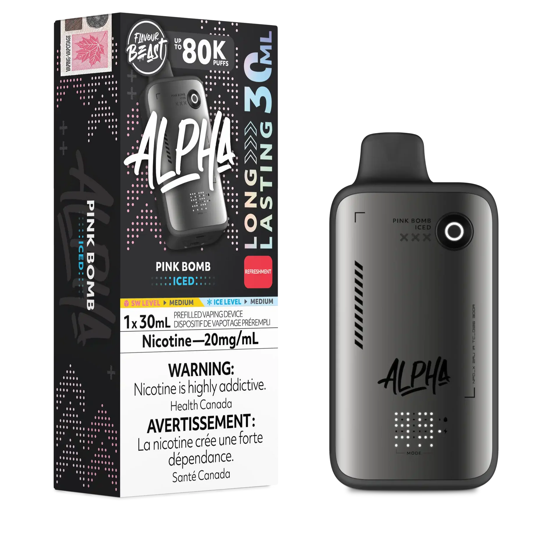 Pink Bomb Iced Flavour Beast Alpha - Disposable Vape 80K by FLAVOUR BEAST