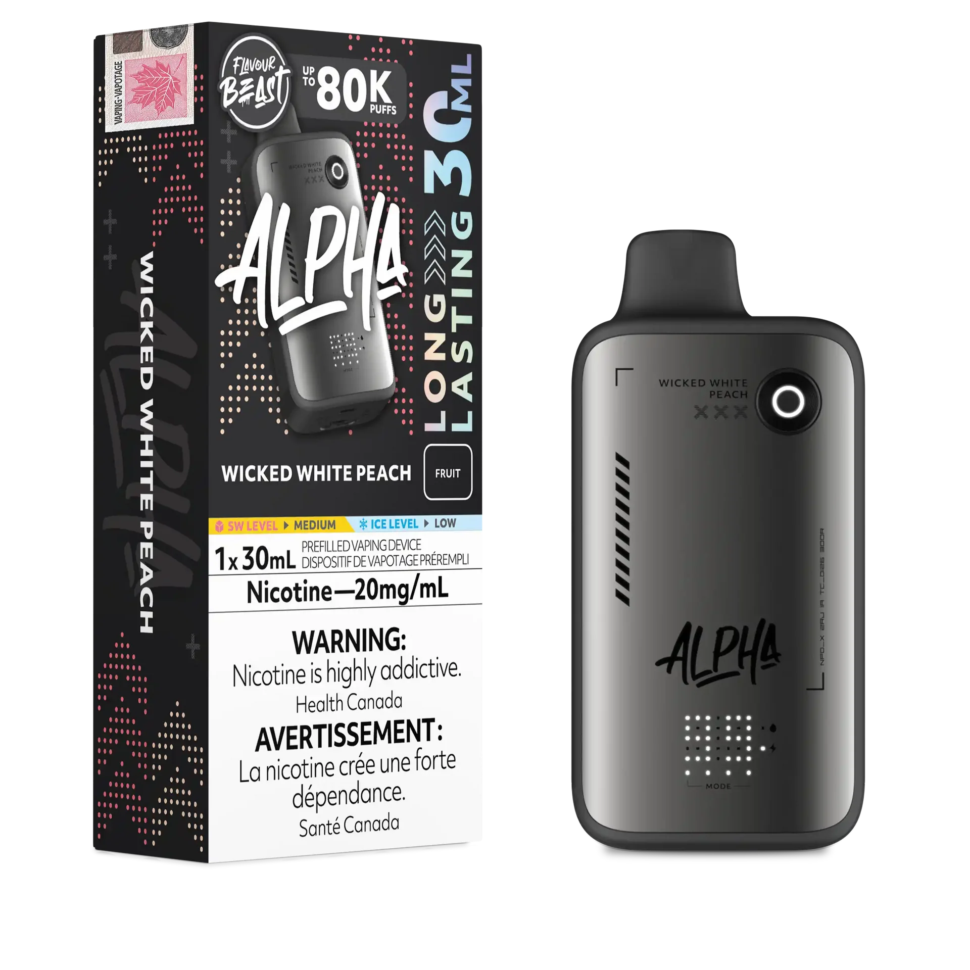 Wicked White Peach Flavour Beast Alpha - Disposable Vape 80K by FLAVOUR BEAST