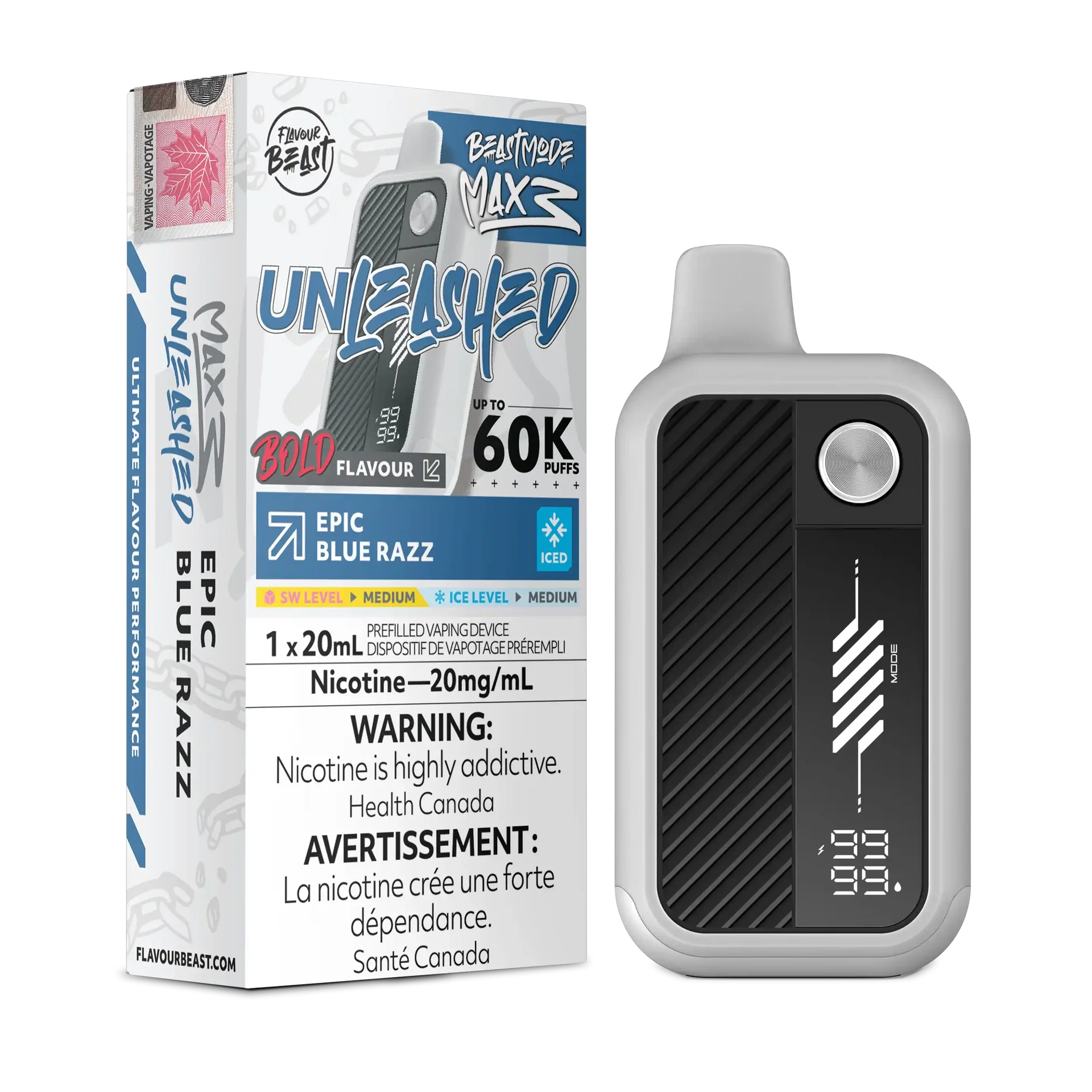 Epic Blue Razz Iced Flavour Beast Mode Max 3 - Disposable Vape 60K