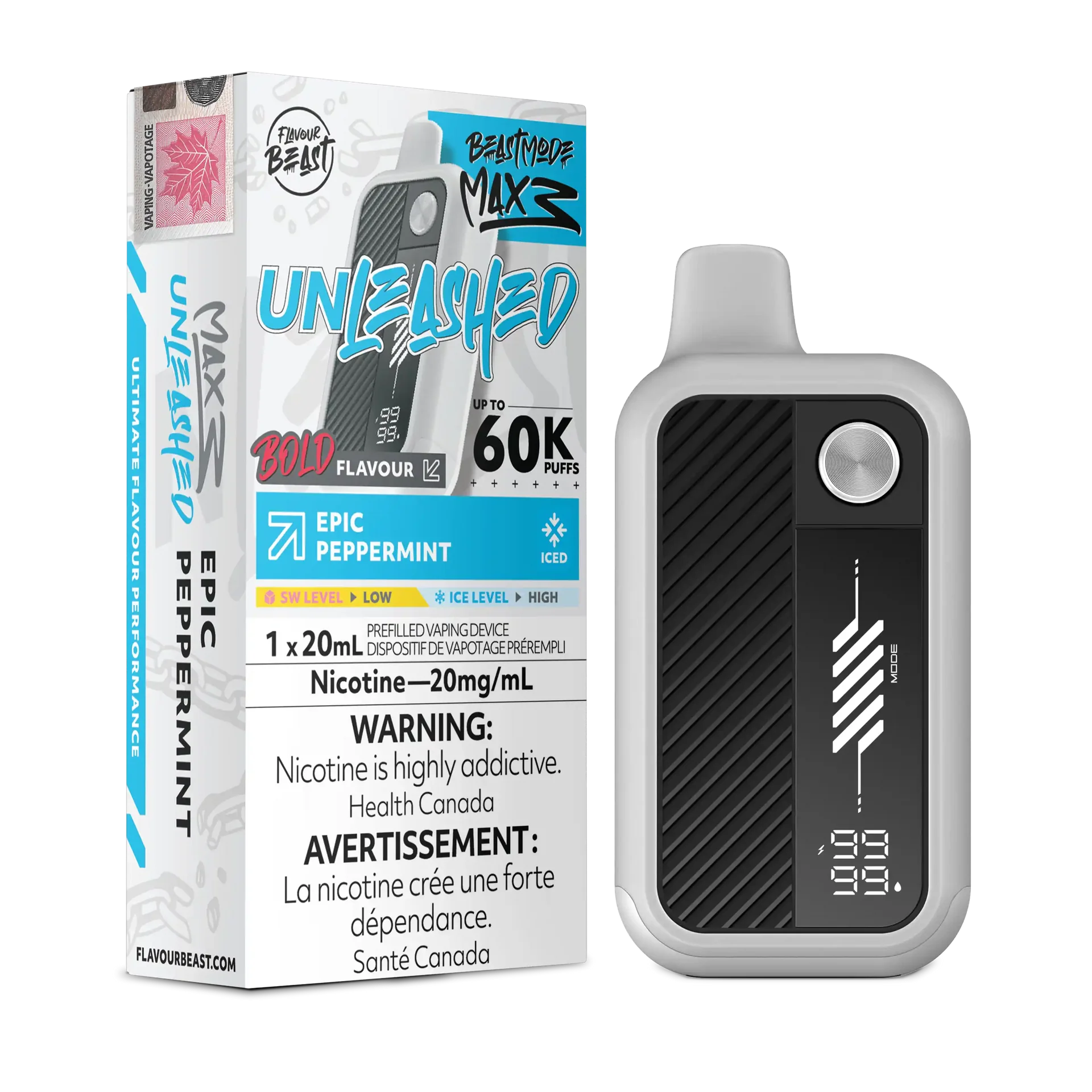 Epic Peppermint Iced Flavour Beast Mode Max 3 - Disposable Vape 60K