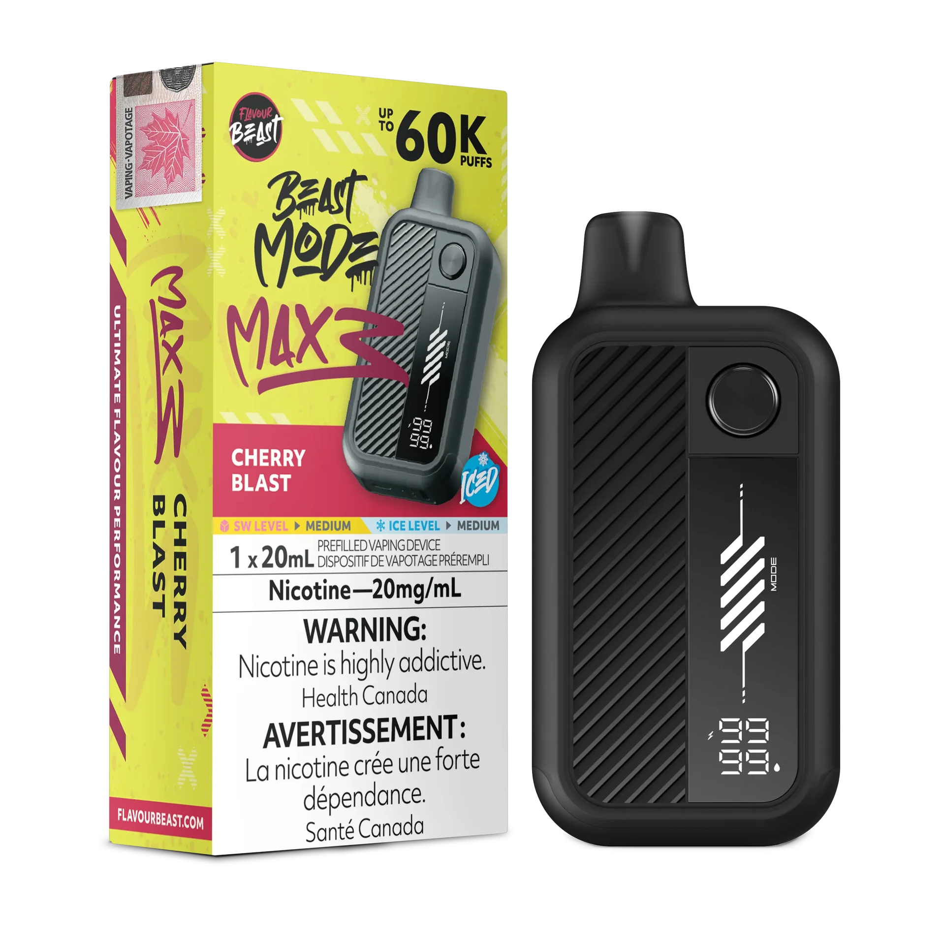 Cherry Blast Iced Flavour Beast Mode Max 3 - Disposable Vape 60K by FLAVOUR BEAST