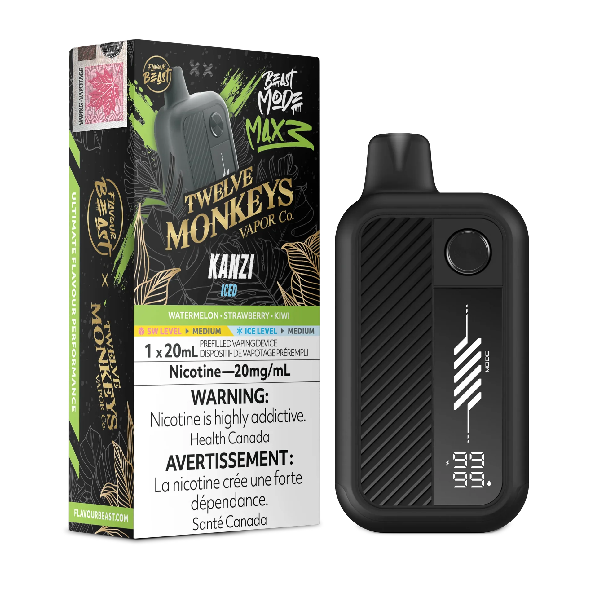 Kanzi Iced Flavour Beast Mode Max 3 - Disposable Vape 60K by FLAVOUR BEAST