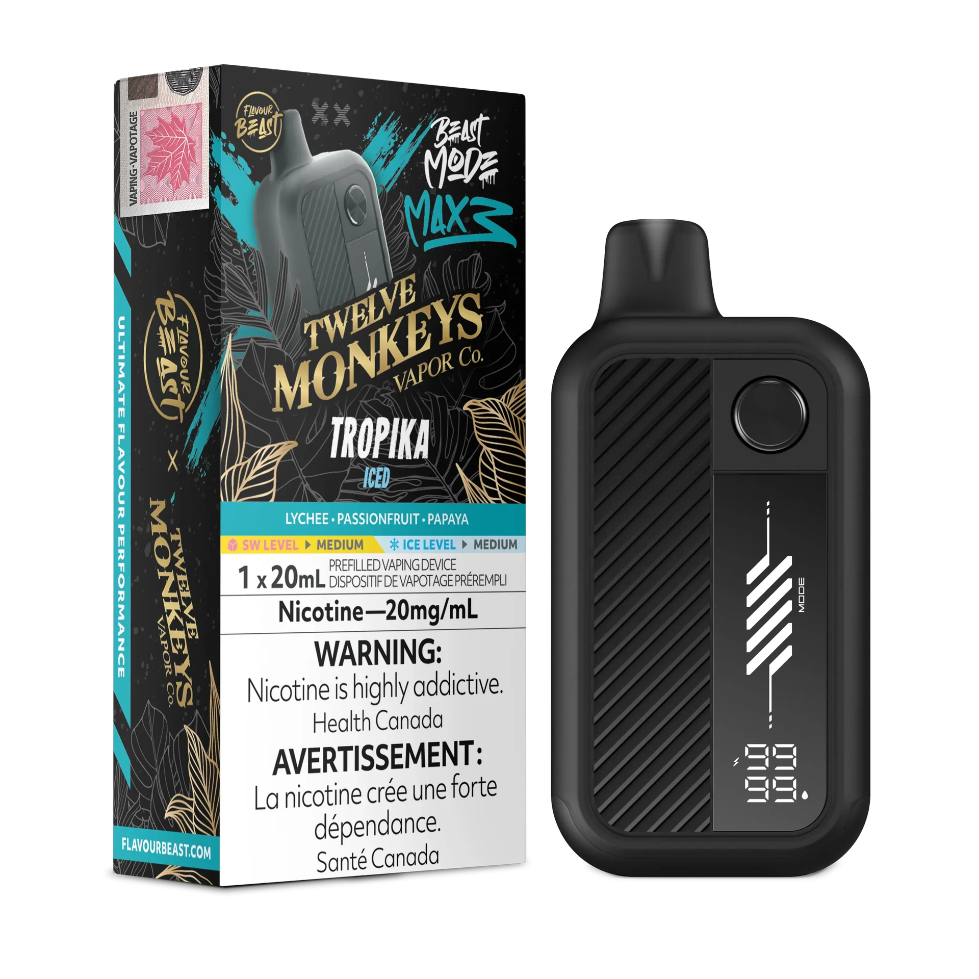 Tropika Iced Flavour Beast Mode Max 3 - Disposable Vape 60K by FLAVOUR BEAST